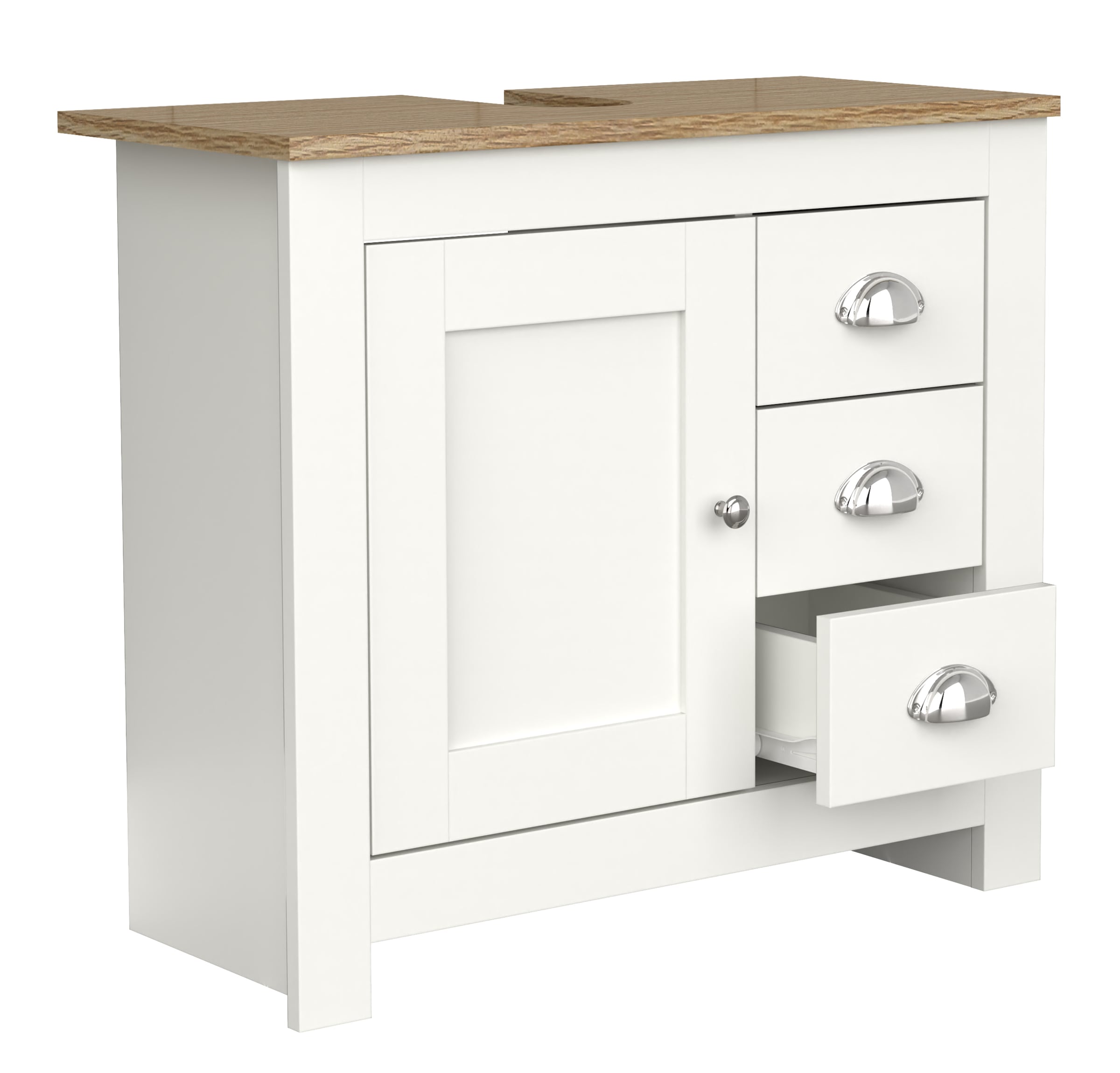 VCM Waschbeckenschrank »Holz Badmöbel Badunterschrank Schublade Balusa L«