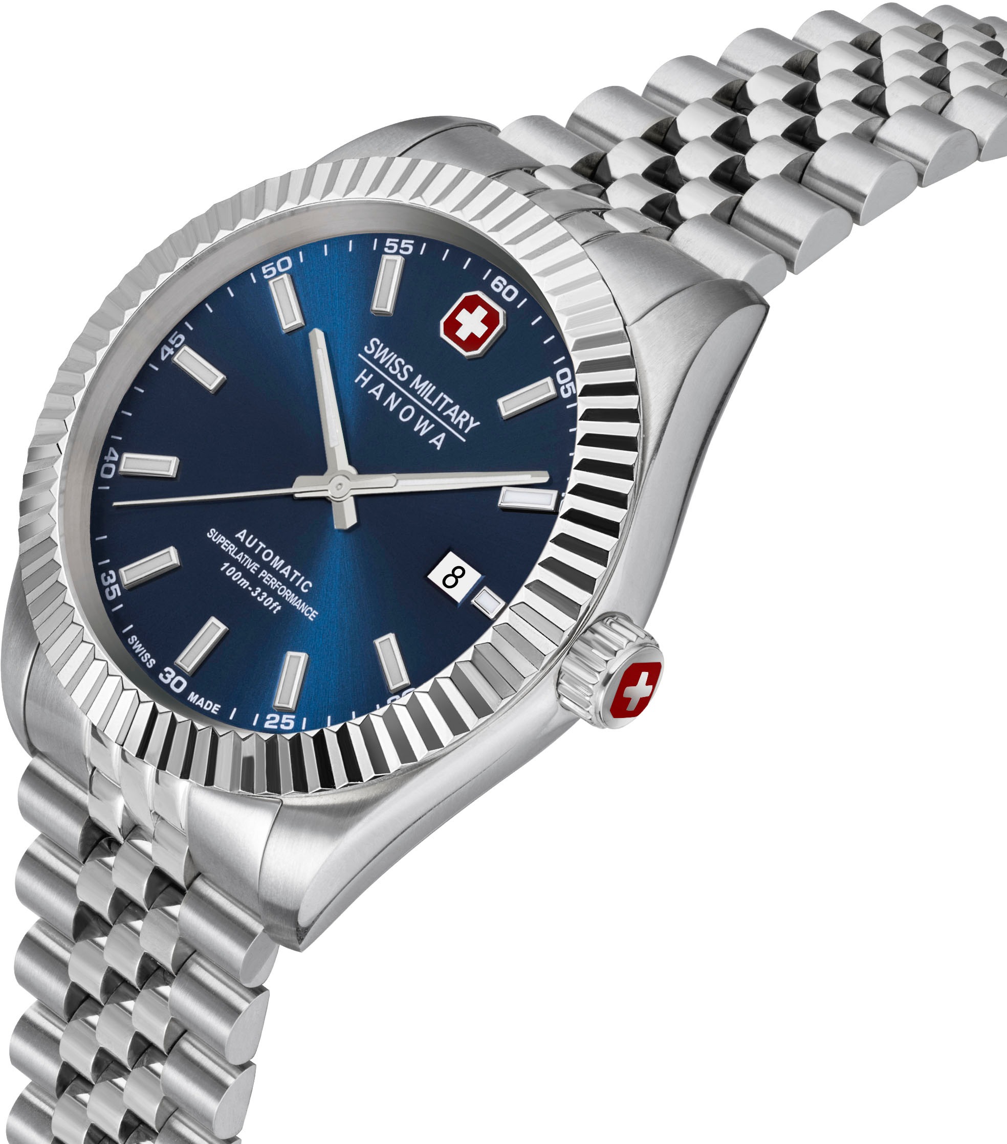 Swiss Military Hanowa Quarzuhr »AUTOMATIC
DILIGENTER, SMWGL0002102«, Armbanduhr, Datum, Saphirglas, Swiss Made