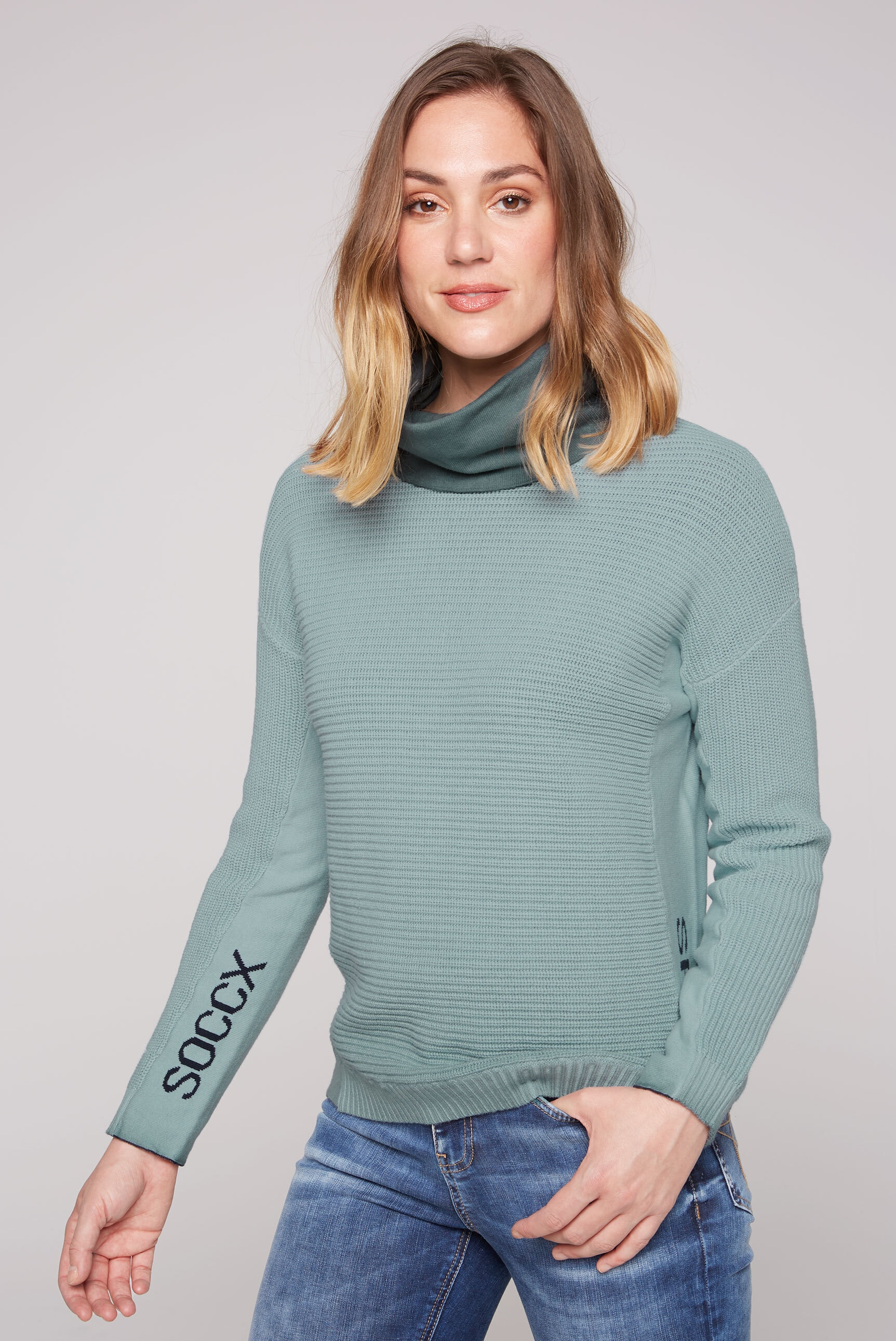 SOCCX Rollkragenpullover, aus Baumwolle günstig online kaufen