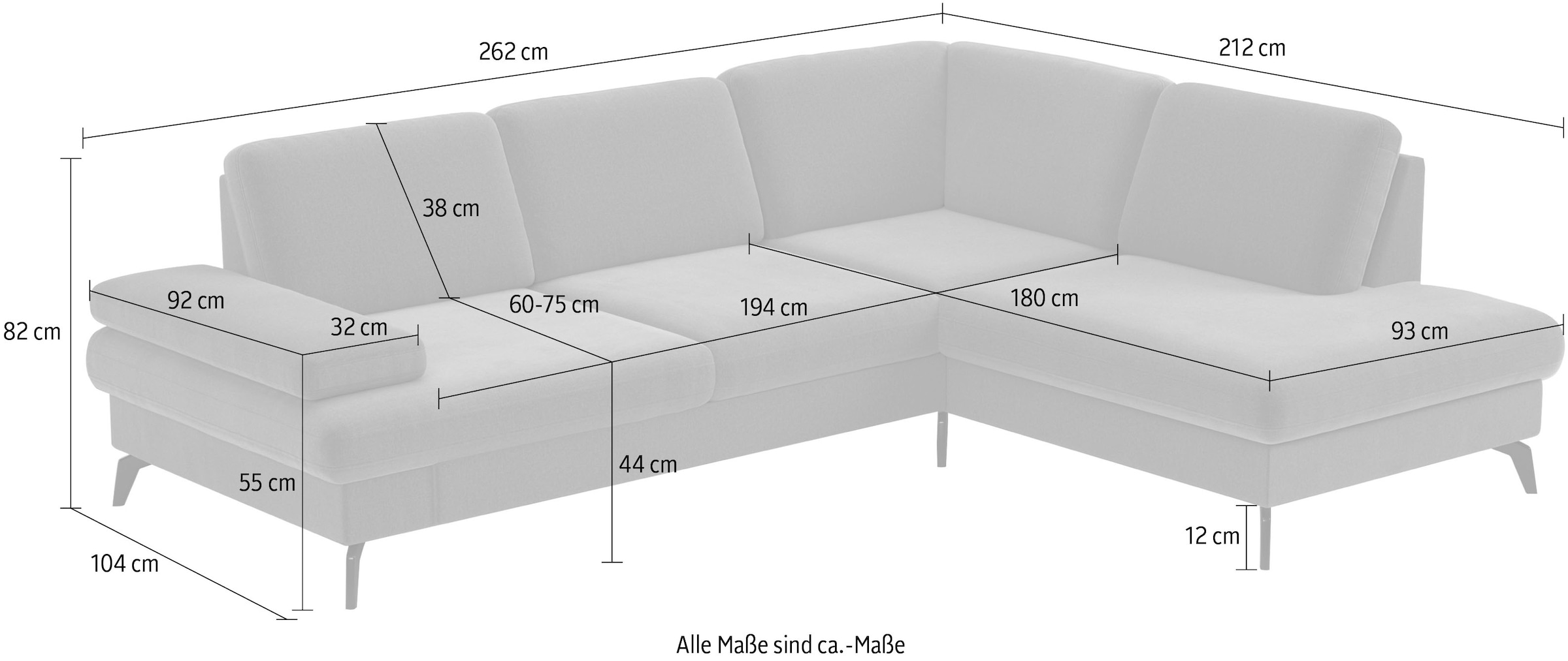 sit&more Ecksofa »Morris L-Form, inkl. Sitztiefenverstellung«, wahlweise mit Armteilverstellung, Bettfunktion & Bettkasten