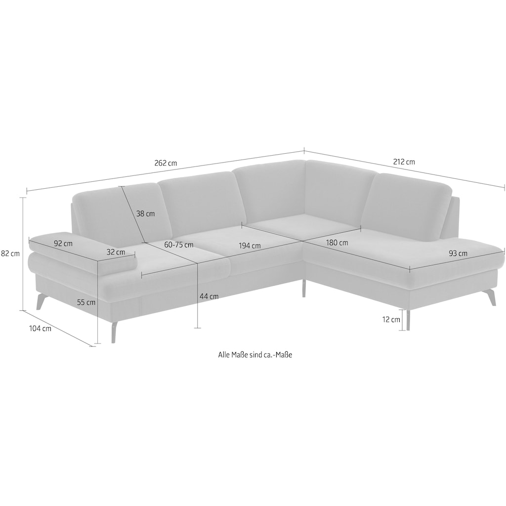 sit&more Ecksofa »Morris L-Form inkl. Sitztiefenverstellung«