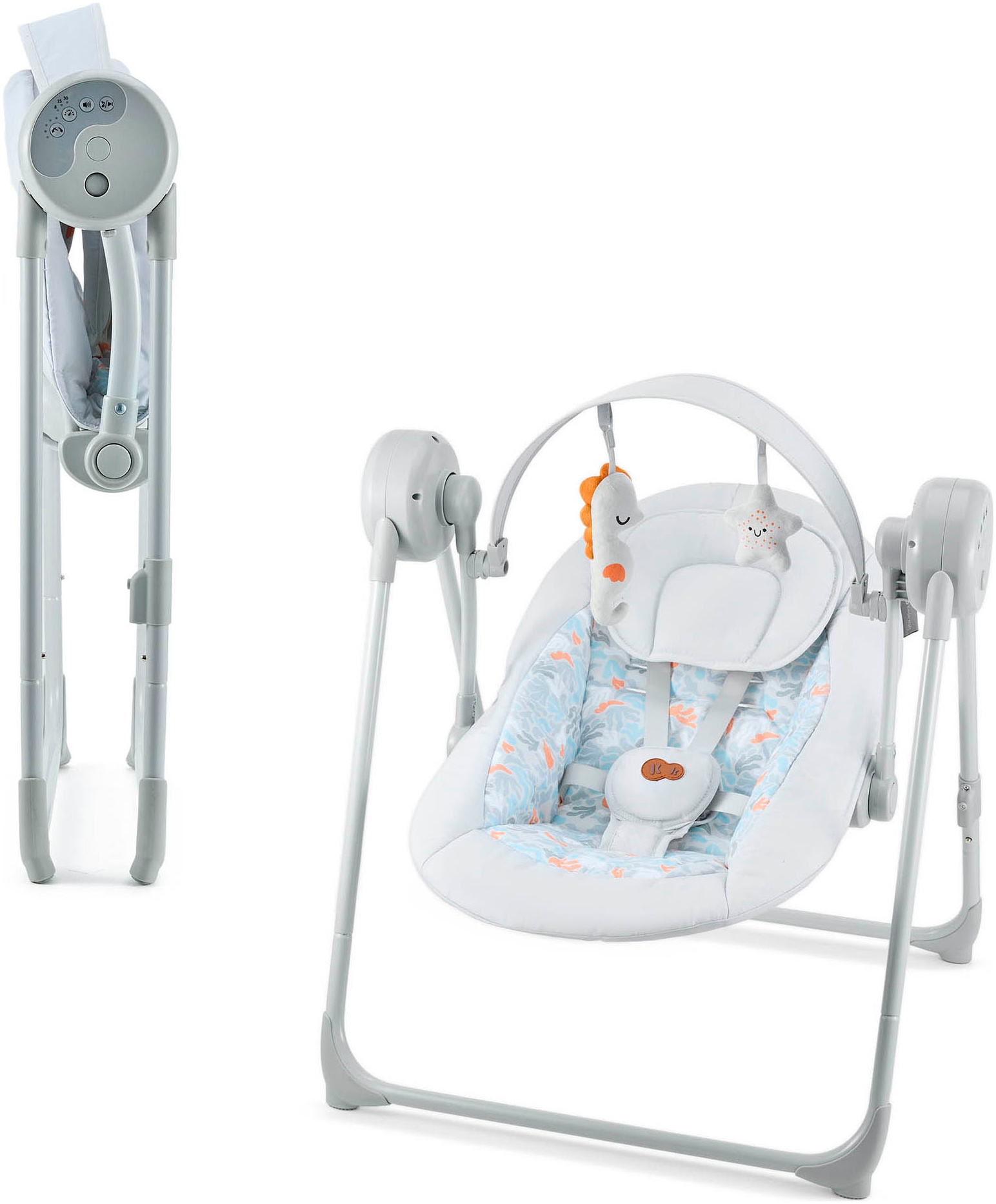 KINDERKRAFT Baby Babywippe "Swingee", grau, Babywippen, mit Soundeffekt