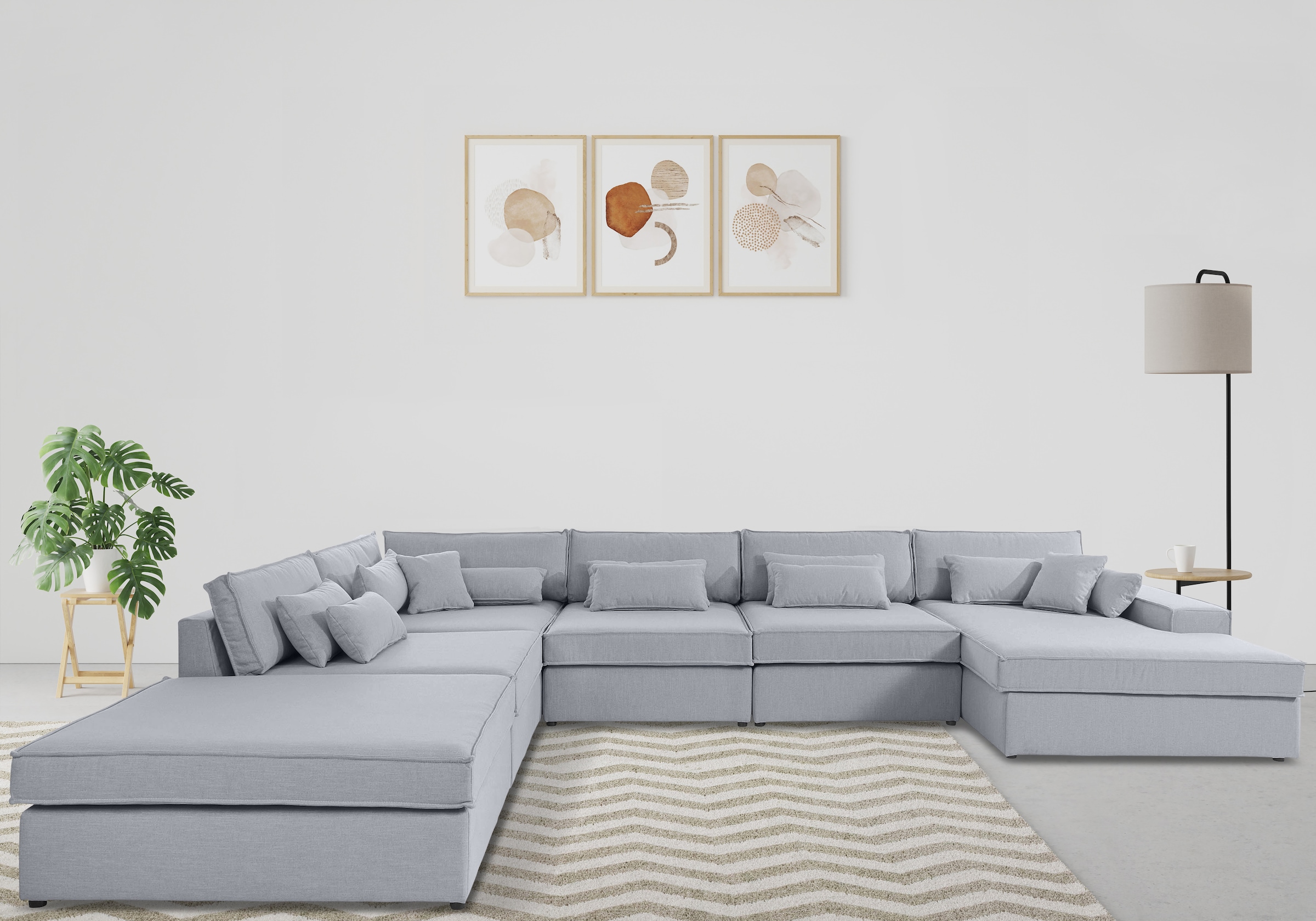 OTTO home Wohnlandschaft "Enid U-Form" 6 Teile, bestehend aus Modulen, in vielen Bezügen, auch in Breitcord