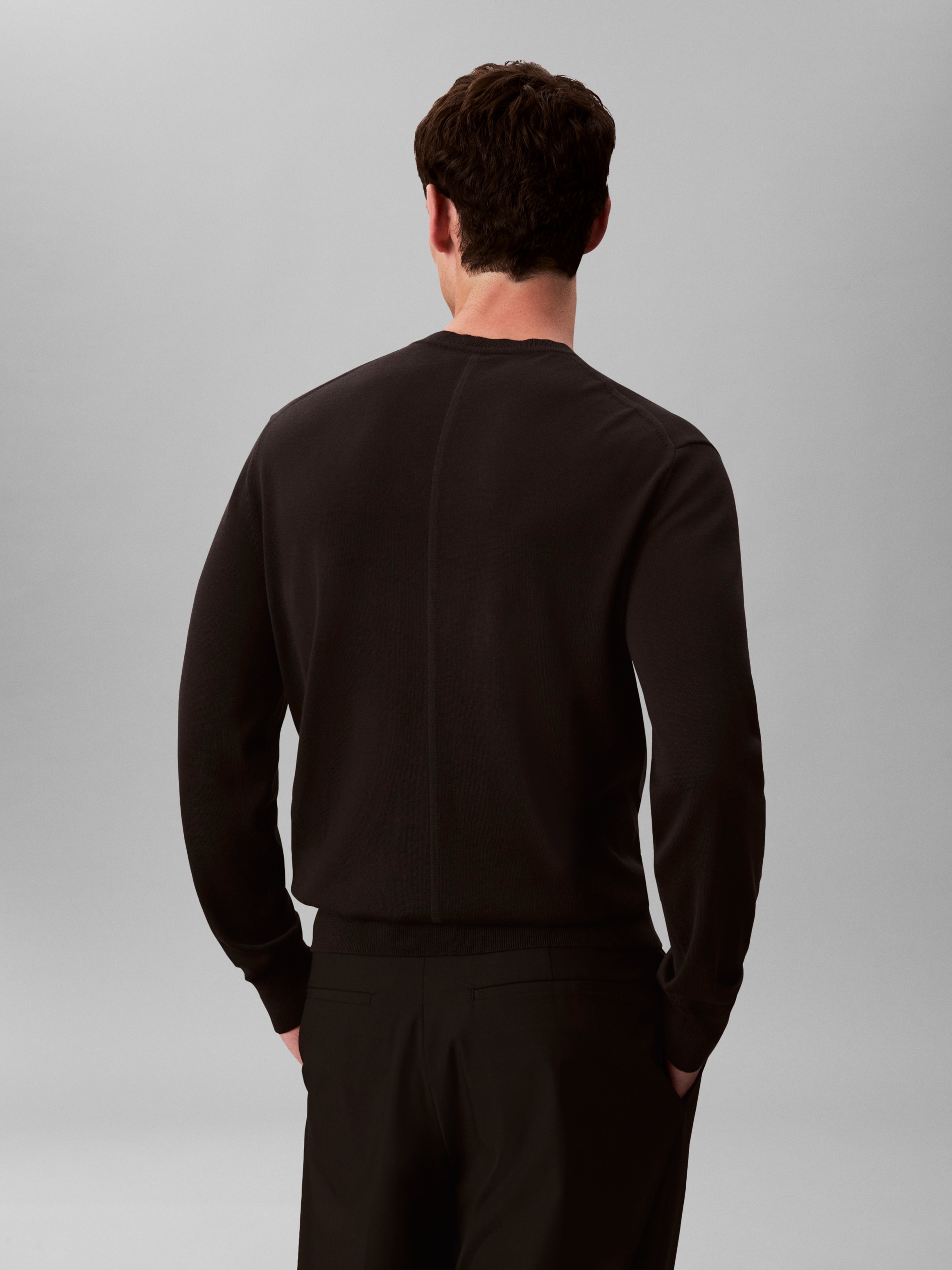 Calvin Klein Jeans Strickpullover »LS SUPIMA COTTON CREW 14GG« Mit Rundhalsausschnitt