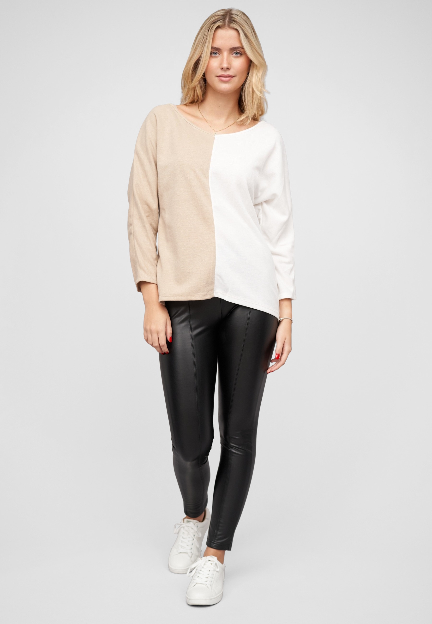 CLOUD 5IVE Sweater »CLOUD 5IVE 2-Tone Pullover mit Vokuhila Schnitt«
