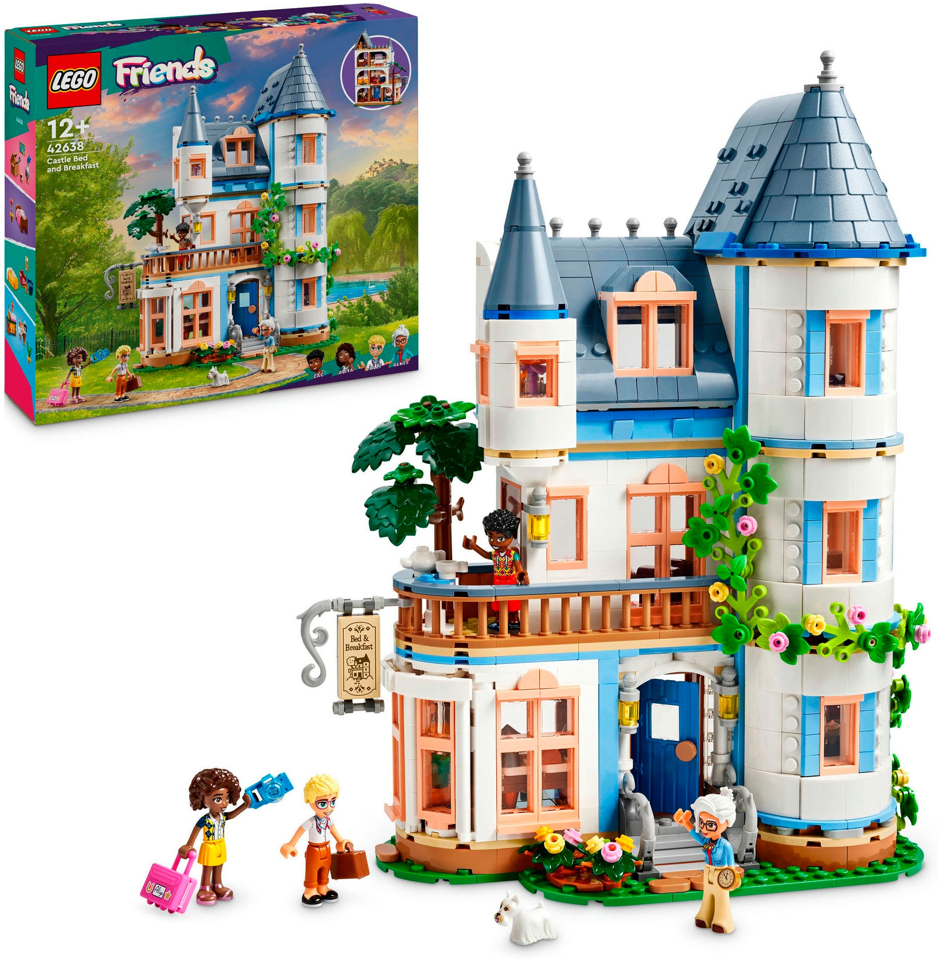 Konstruktionsspielsteine »Burg mit Ferienunterkunft (42638), LEGO Friends«, (1311...