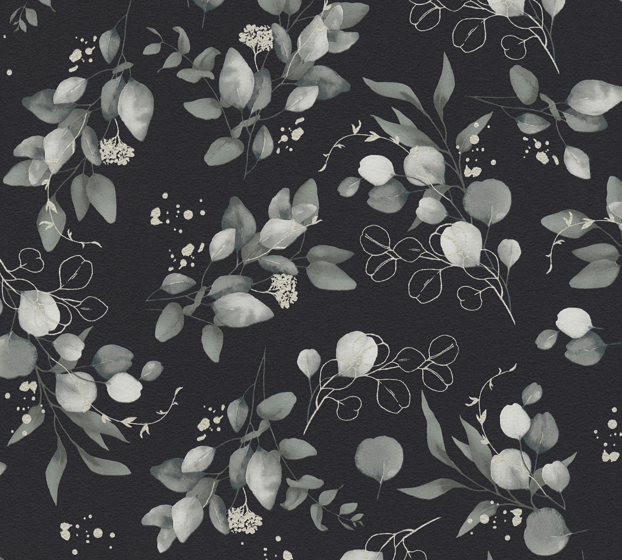 A.S. Création Vliestapete »Pure Elegance Blumen-Tapete Mustertapete Blümchen Blattmuster«, leicht glänzend, Vliestapete floral für Schlafzimmer Küche Wohnzimmer Blumen Design