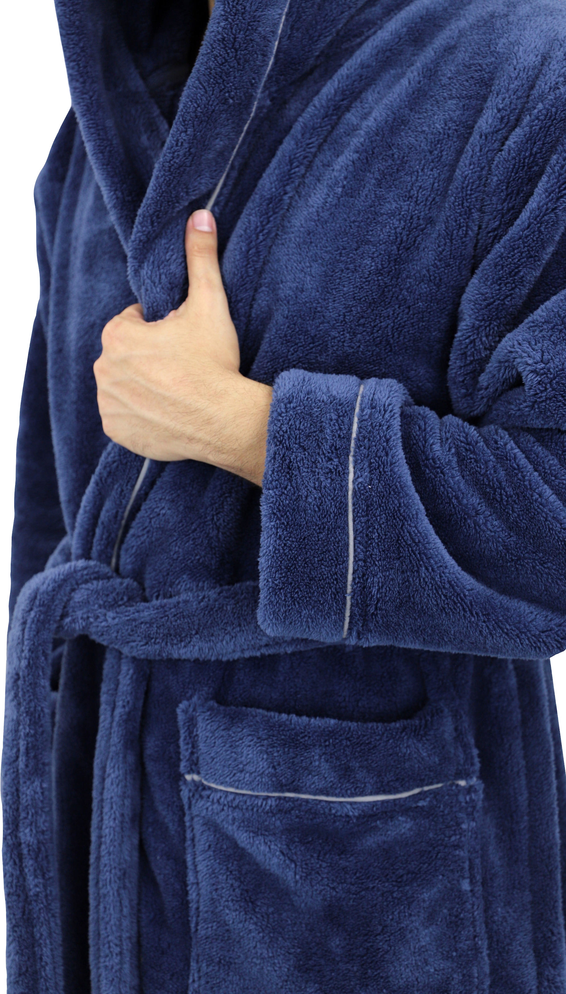 my home Unisex-Bademantel »Lillou, ideal für Sauna & Spa, Hotelbademantel, Morgenmantel«, (1 St.), kuschelig weicher Fleece, für Damen und Herren, XS-3XL