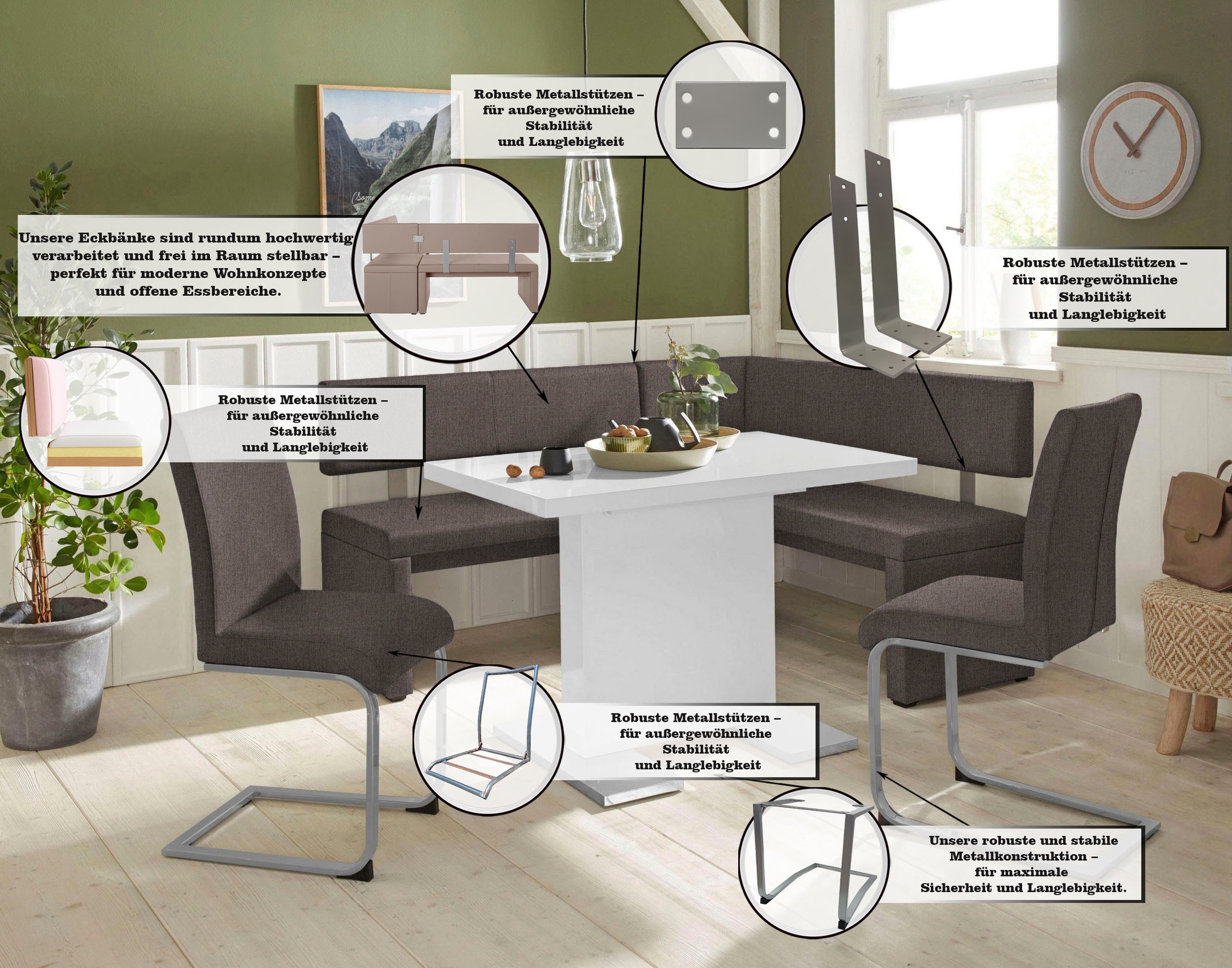 Thumbnail - OTTO home Eckbank "Charissa" in 3 Größen, verschiedene Qualitäten