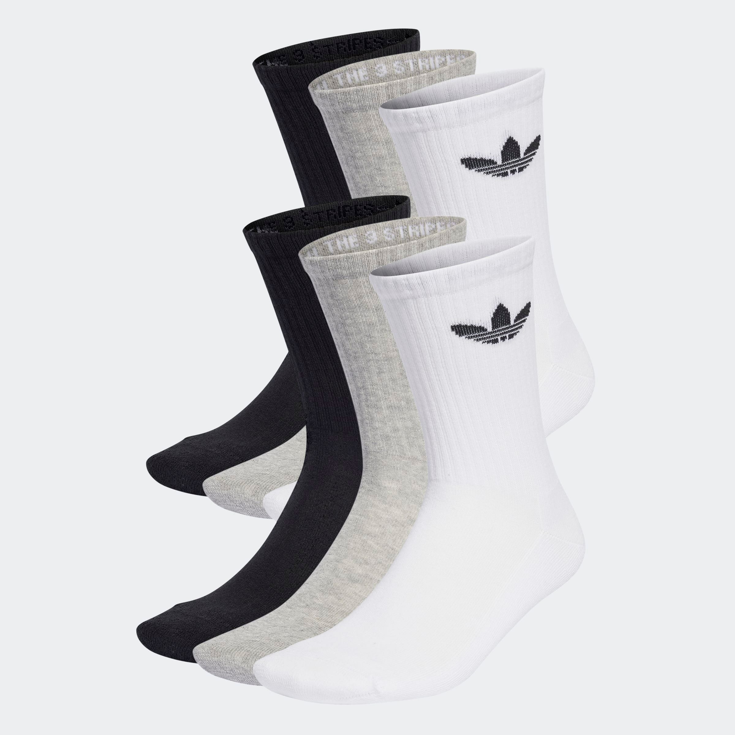 Damen Sportsocken "TREFOIL CUSHION CREW, 6 PAAR", ADIDAS ORIGINALS, Gr. XL, schwarz-weiß, Obermaterial: 65% Baumwolle, 31% Polyester, 3% Elasthan, 1%