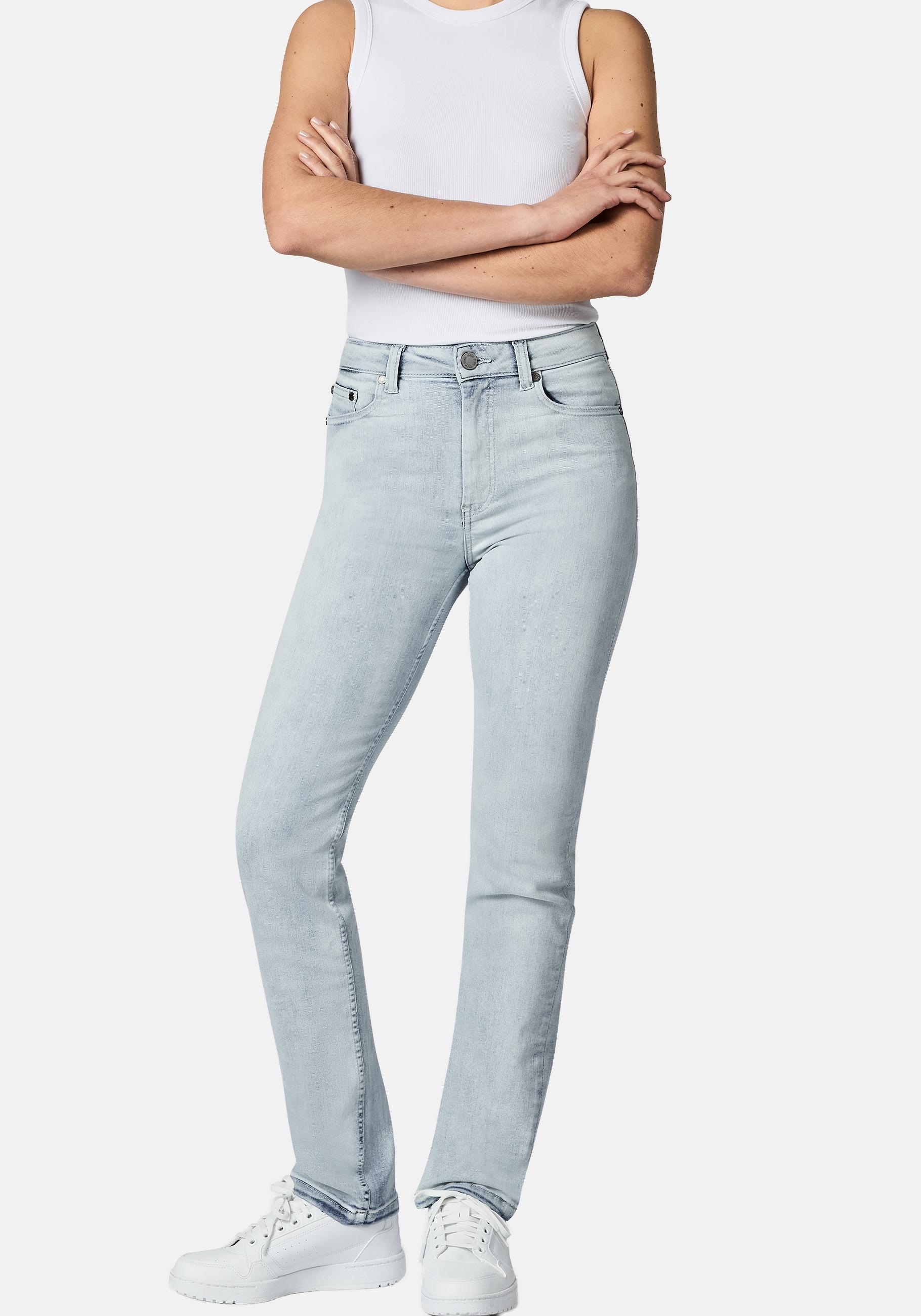 PEAK TIME Straight-Jeans »Galaxa« Gerade Damen Jeans mit Logoprägung