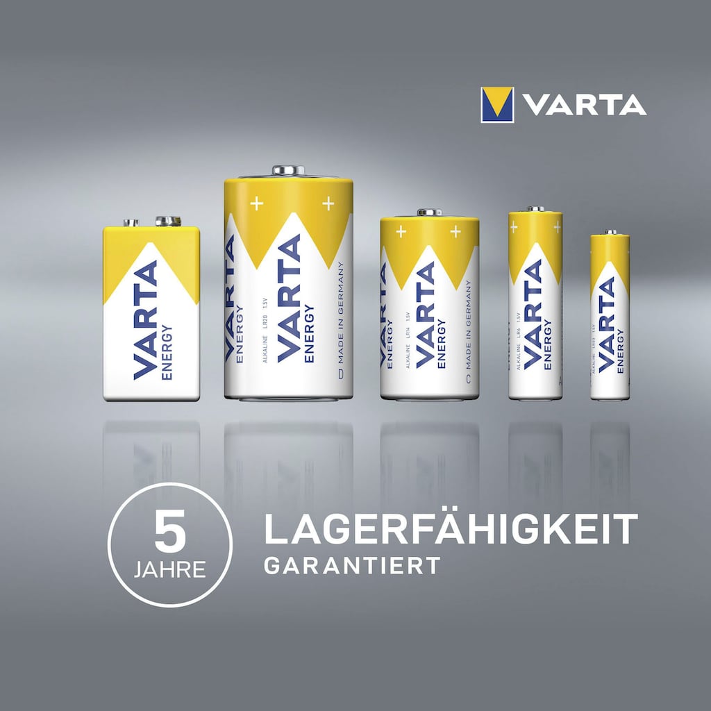 VARTA Batterie »30 er Pack ENERGY AAA Micro Batterie Set, made in Germany«, LR03, (Packung, 30 St.), bis zu 5 Jahren lagerfähig!