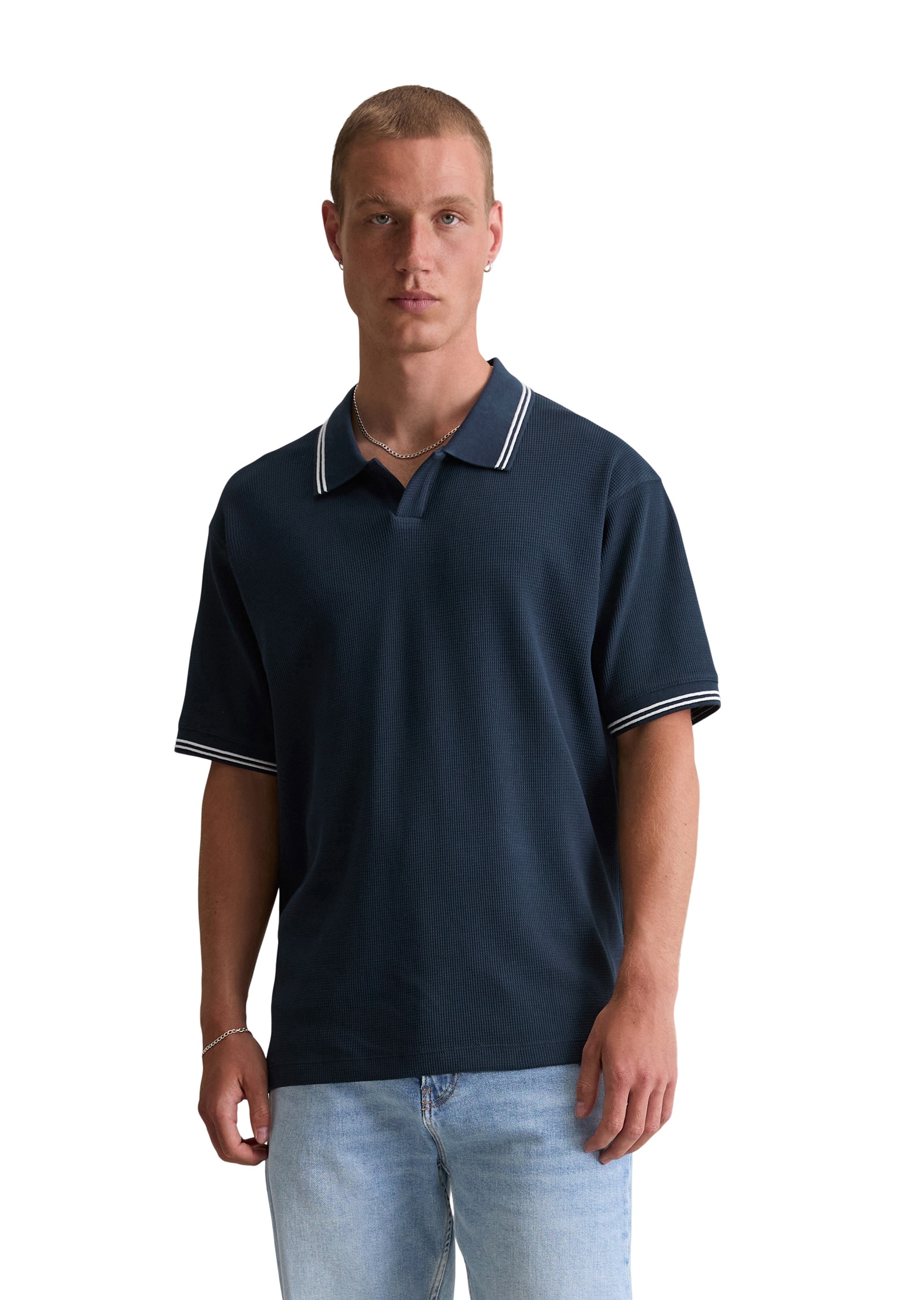 Marc OPolo DENIM Poloshirt "aus weichem Waffel-Jersey" günstig online kaufen