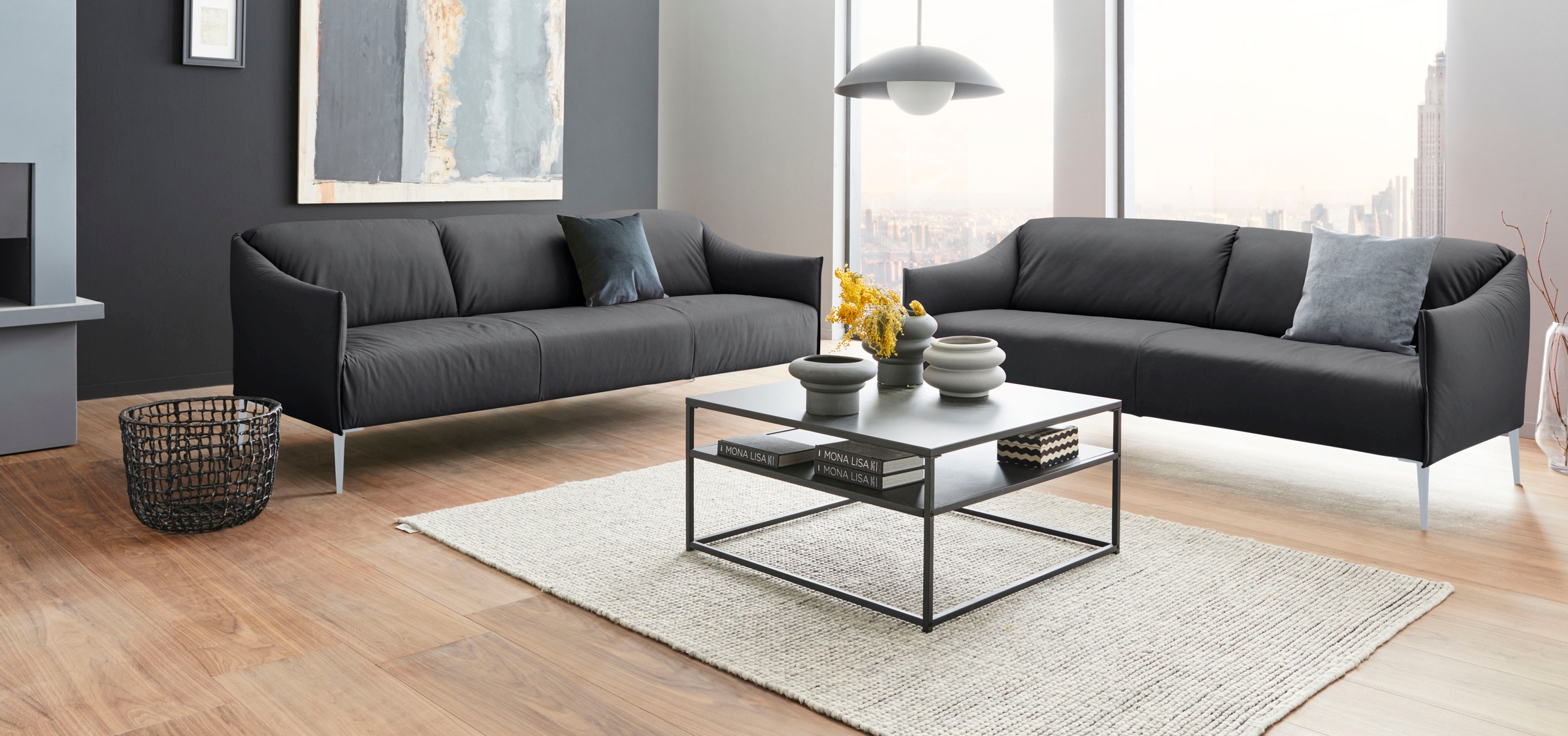 W.SCHILLIG 2,5-Sitzer »sally«, mit Metallfüßen in Silber matt, Breite 194 cm