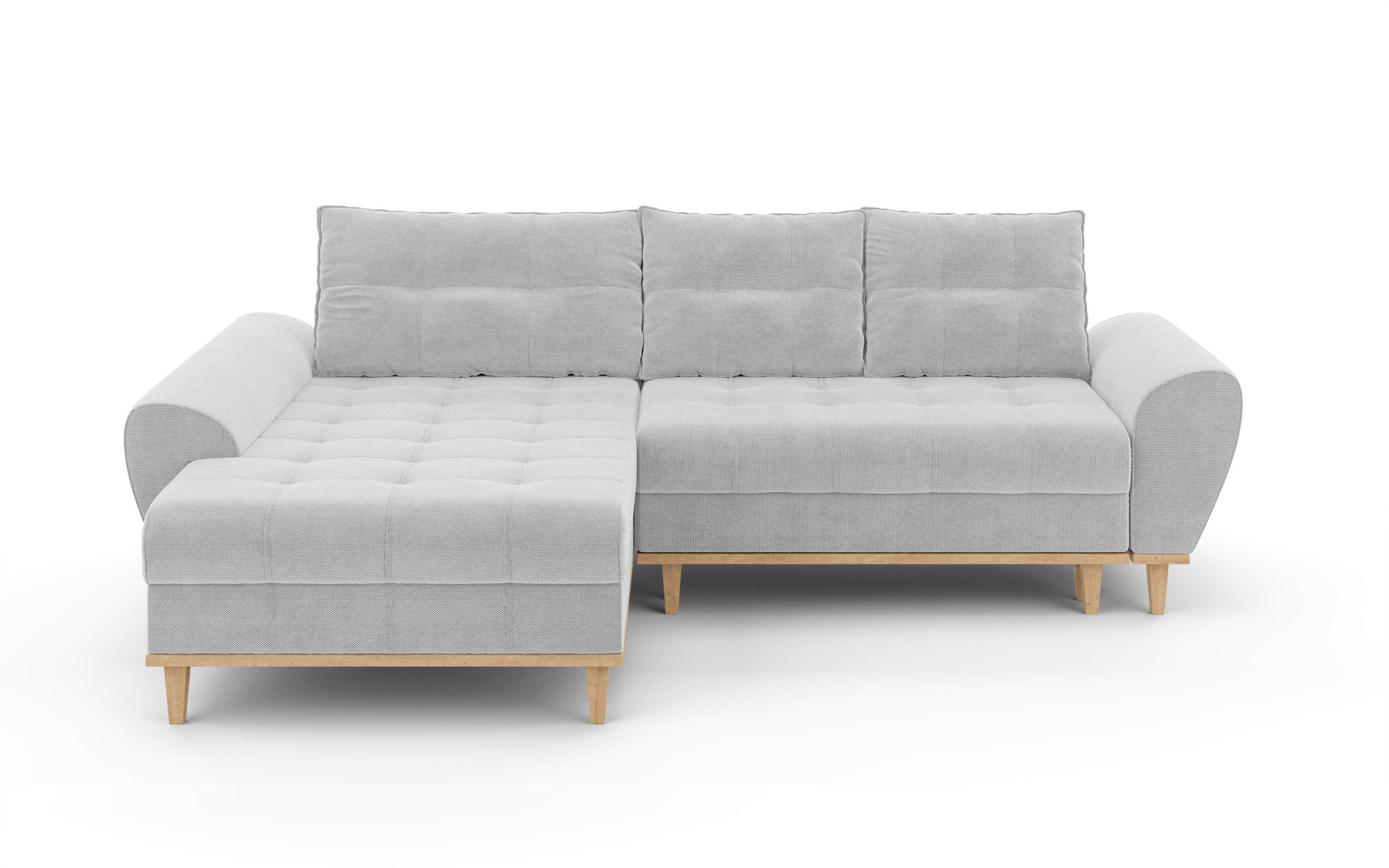 Home affaire Ecksofa »Ahrdorf mit Bettfunktion und Bettkasten, Maße: B/H/T 268/86/175 cm«, L-Form mit 3 Rückenkissen und moderne gerundete Armlehnen