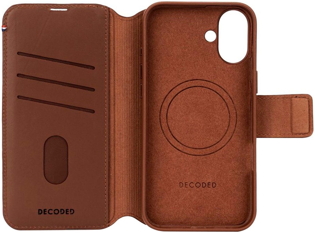 DECODED Smartphone-Hülle »Leather Detachable Wallet iPhone 16«, Smartphones