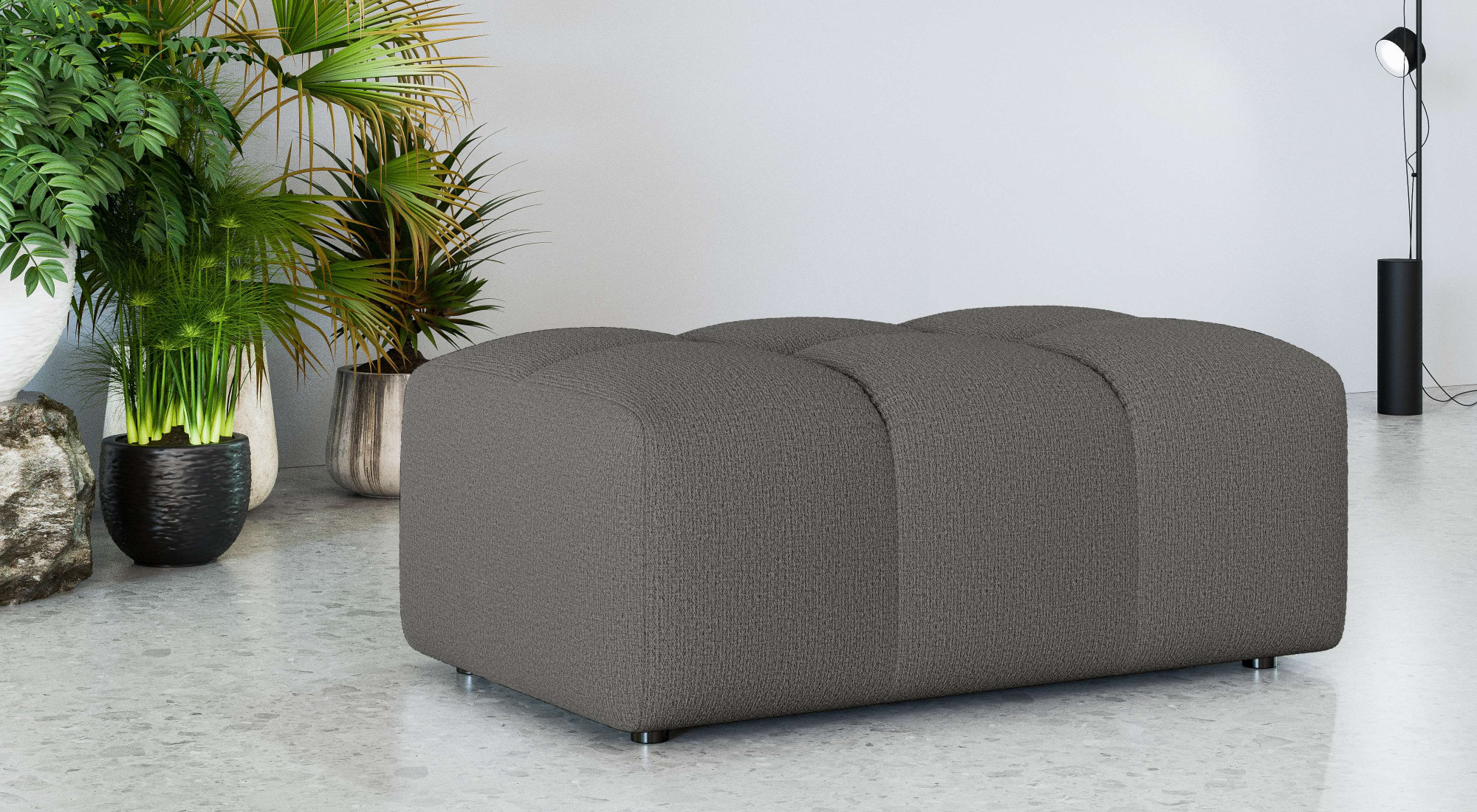 OTTO home Polsterhocker "TUURE Sitzhocker, Bubble-Optik, Maße B/T/H: 124/80/46 cm" moderne Steppung, hoher Sitzkomfort und modernes Design