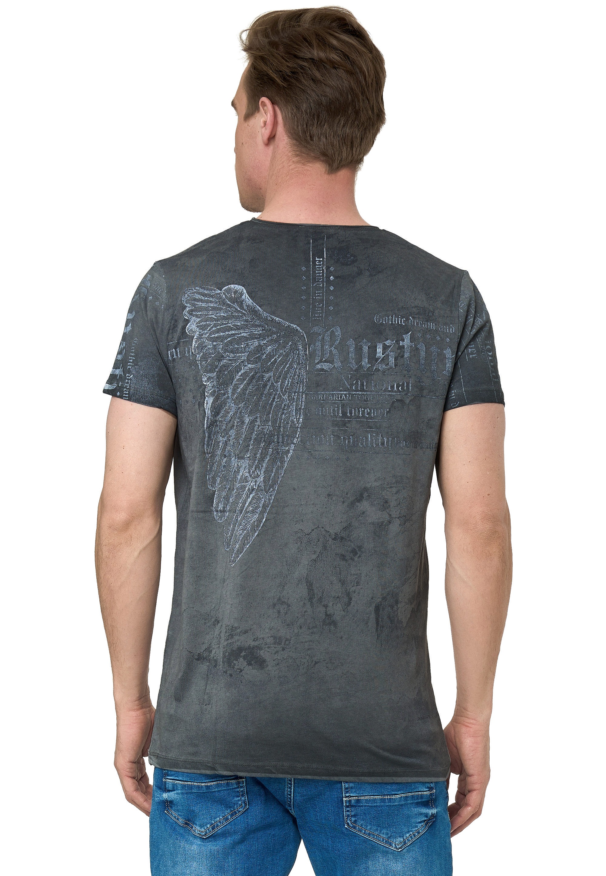 Rusty Neal T-Shirt, mit coolem Allover-Print