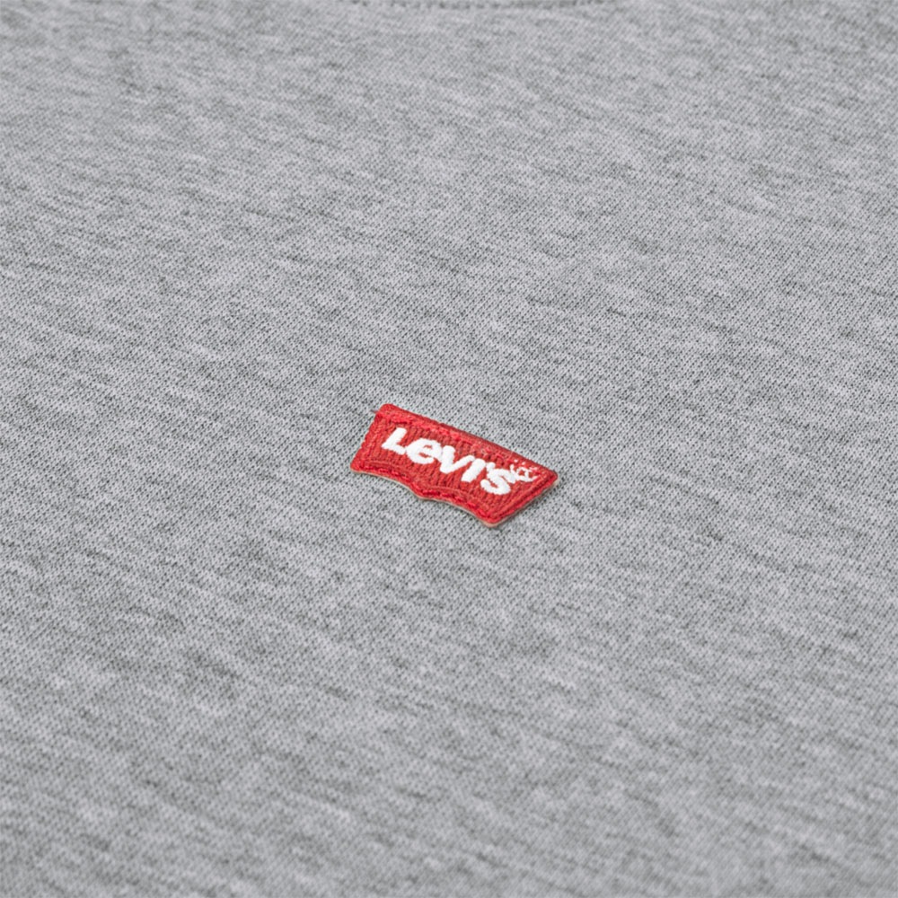 Sweatshirt LEVI'S KIDS "LVB MINI LOGO CREWNECK SWEAT", Jungen, Gr. 6 (116), grau (grau heather), Sweatware, Obermaterial: 60% Baumwolle, 40% Polyester, meliert, regular fit normal, Rundhals, Rippbündchen, Sweatshirts Sweatshirt, aus formstabilem Baumwollm 3