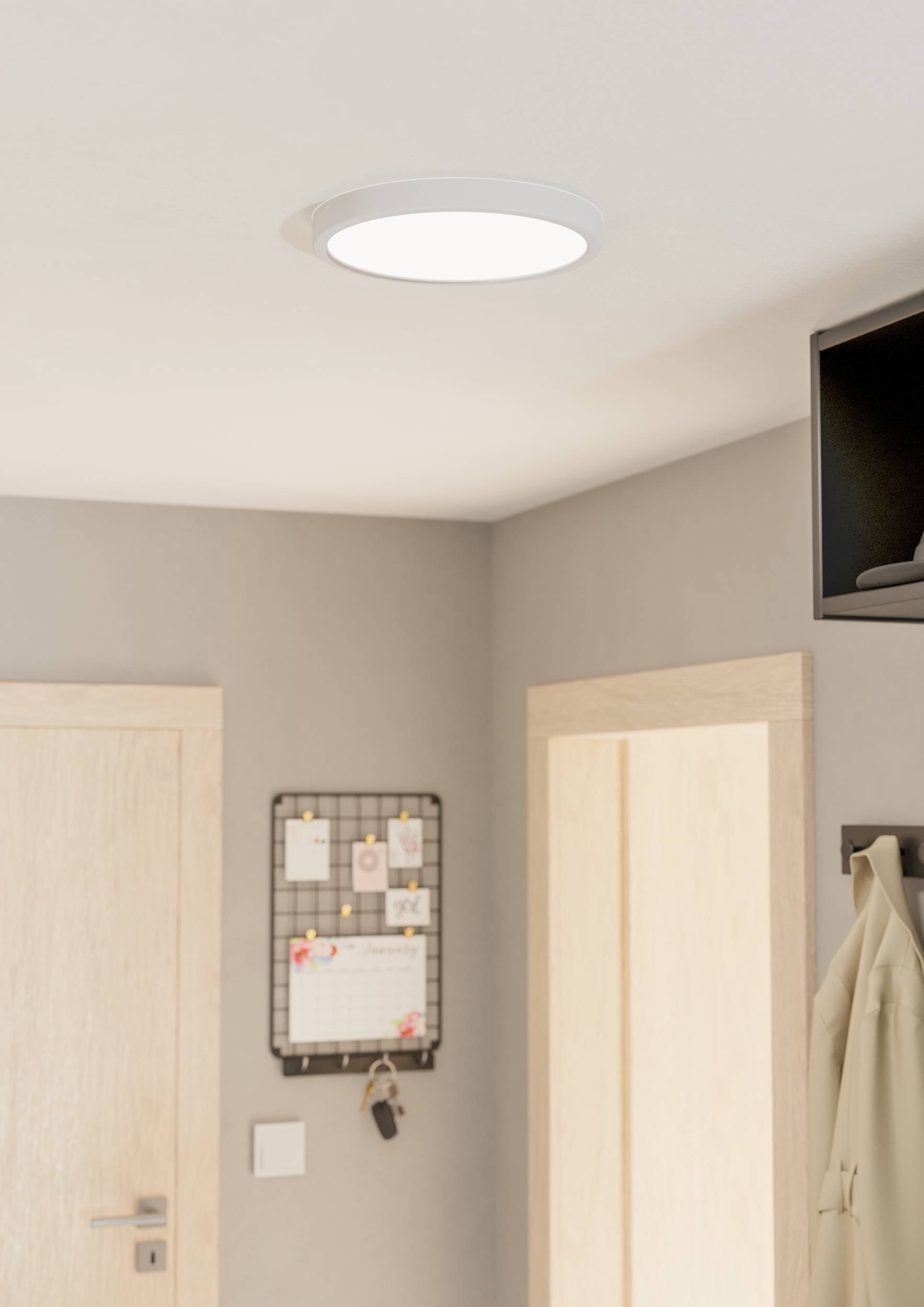 EGLO Aufbauleuchte »Fueva 5 Deckenlampe, Wohnzimmerlampe, Stahl und Kunststoff, Lampe« LED-Modul 1 Stk. Warmweiß Ø 28,5 cm, Aufbauleuchte, Deckenlampe in Weiß, LED Aufbaulampe