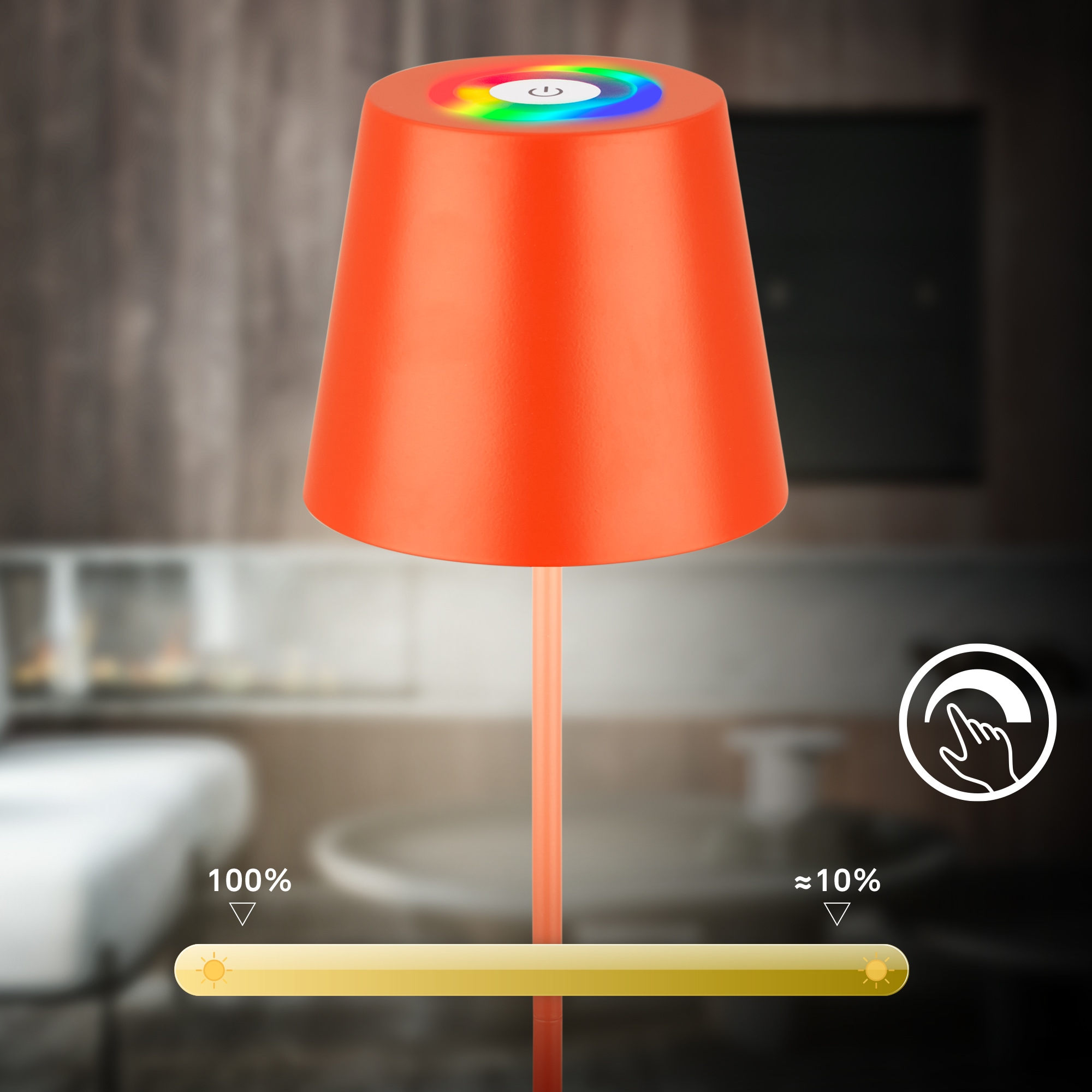 Briloner Leuchten LED Außen-Tischleuchte »RGB/W Akku Tischleuchte, IP44, 2,5W, inkl. Flaschenhalter«, Leuchtmittel LED-Modul | LED fest integriert
