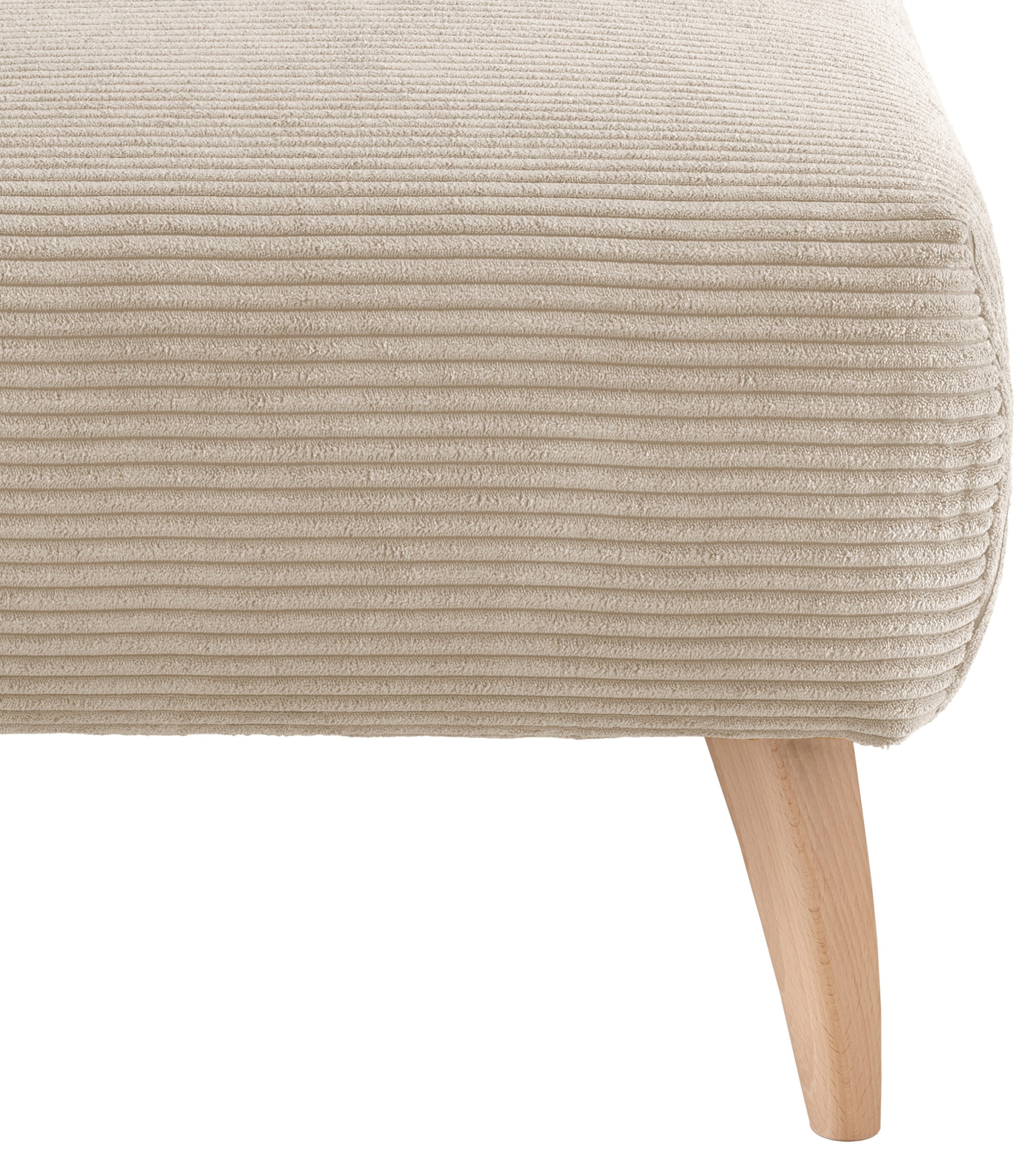 INOSIGN Polsterhocker »Colori«, Holzfußfarbe wählbar, verschiedene Stoffe, hochwertige Stoffqualität