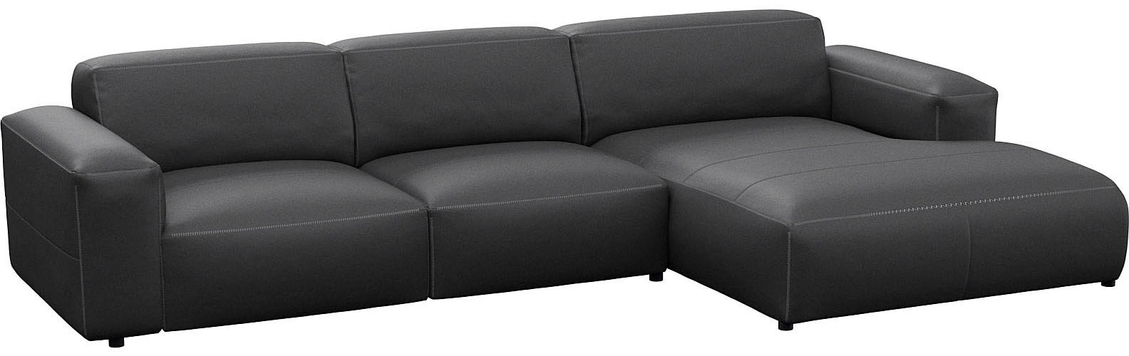 FLEXLUX Ecksofa »Lucera Chaislongue + 2,5 Sitzer«, modern & anschmiegsam, Kaltschaum, Stahl-Wellenunterfederung