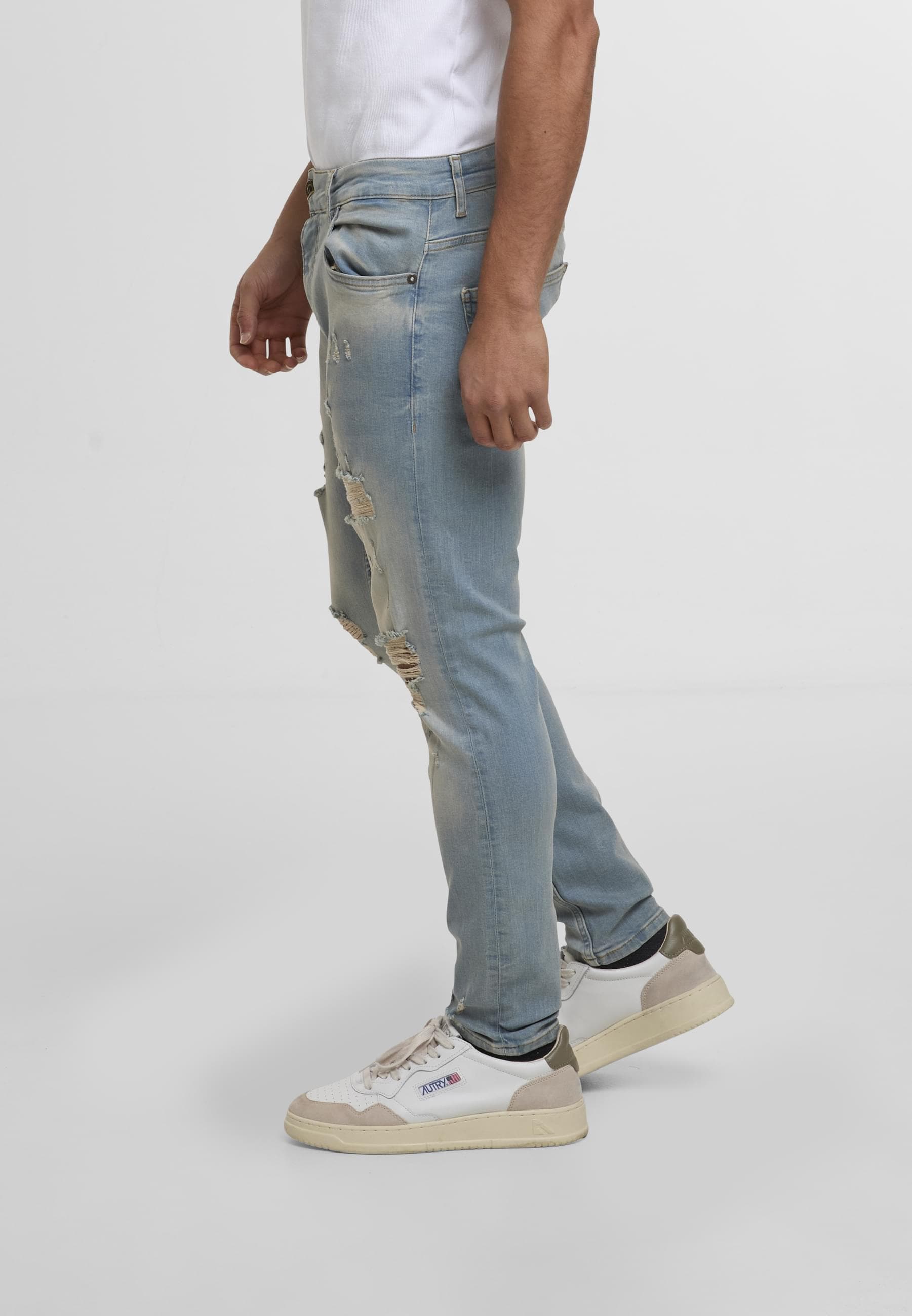 2Y Studios Bequeme Jeans »2Y Studios Herren 2Y Destroyed Cropped Skinny Fit Denim«, (1 tlg.)