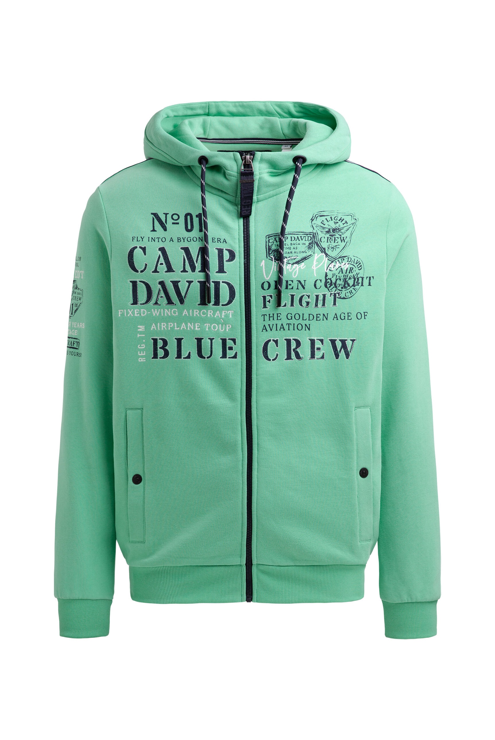 CAMP DAVID Kapuzensweatjacke, Eingrifftaschen mit Druckknopfverschluss