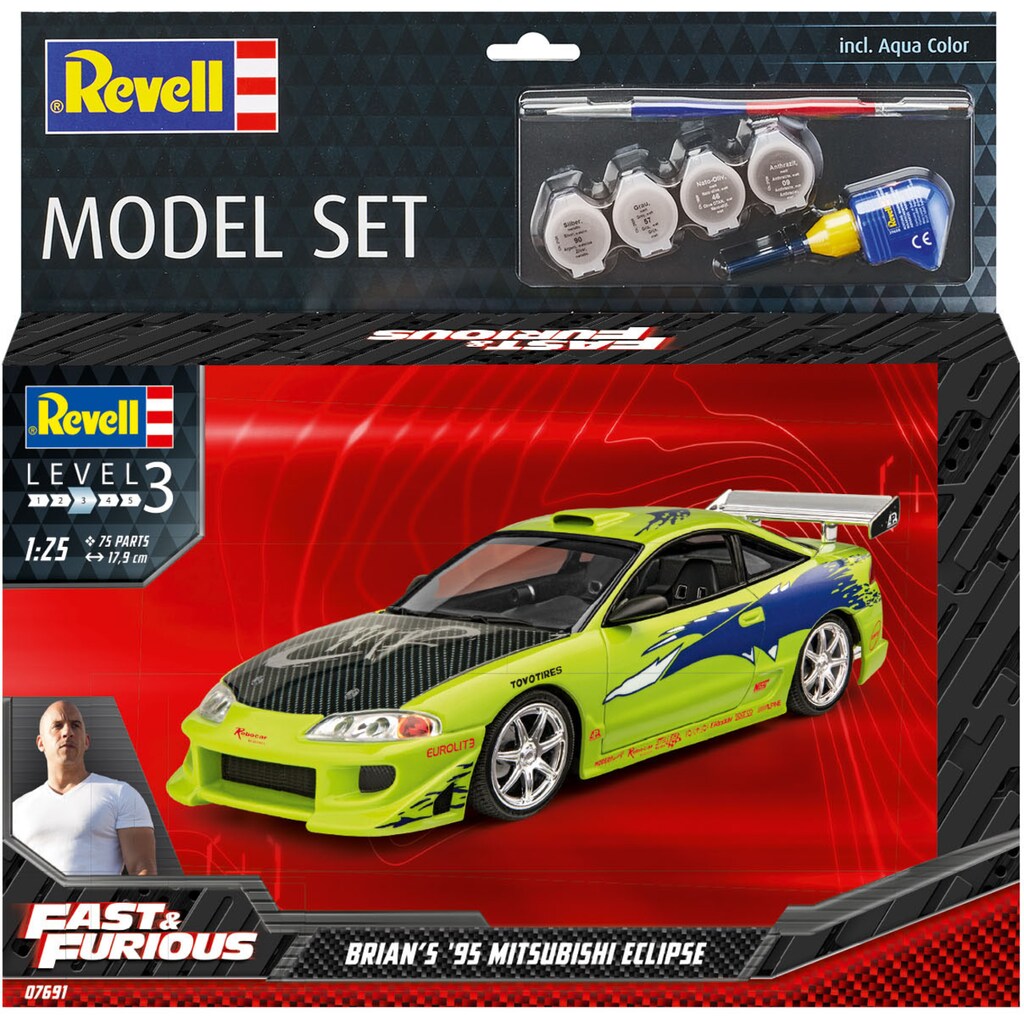 Revell® Modellbausatz »Fast & Furious - Brians 1995 Mitsubishi Eclipse«, 1:25