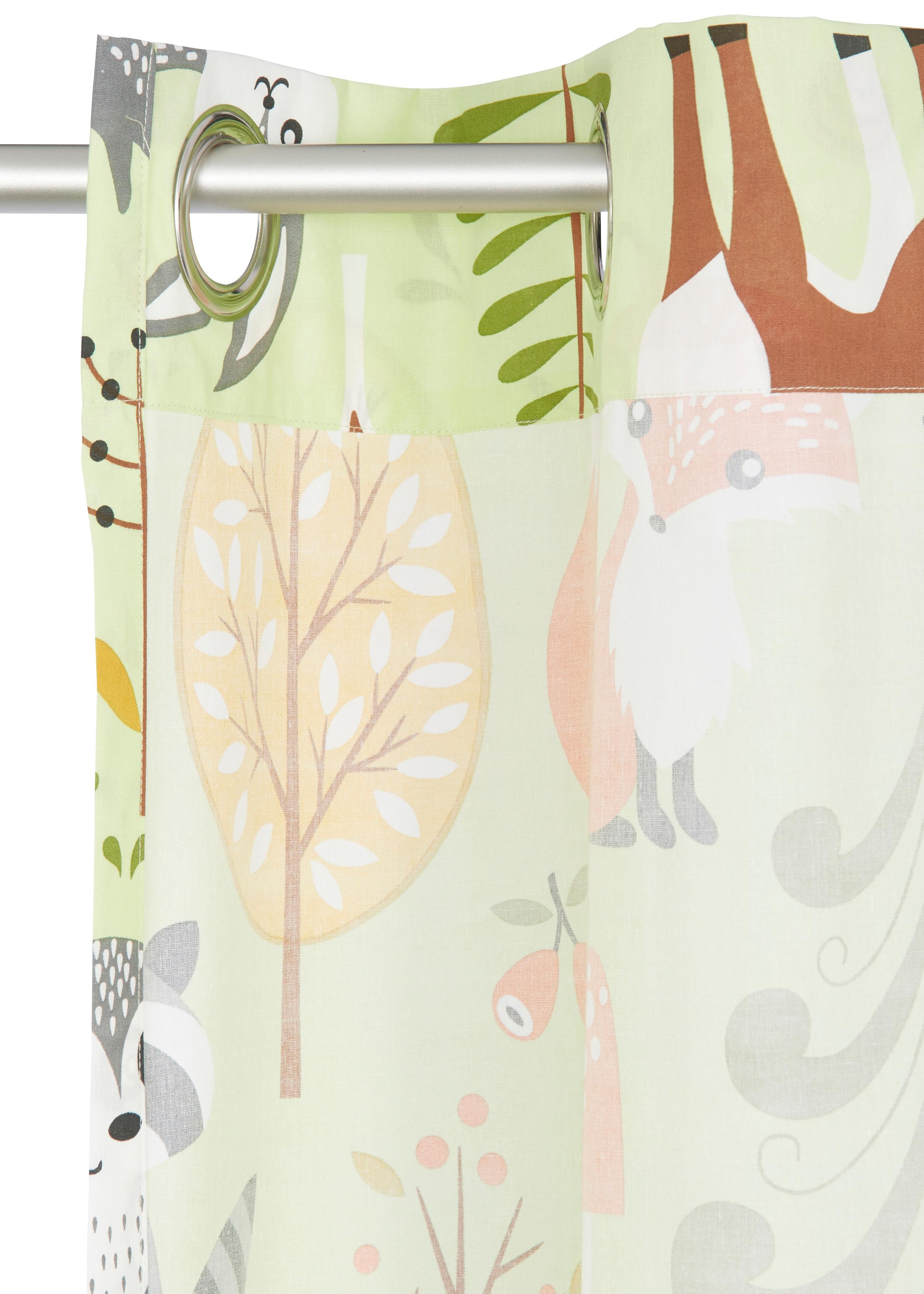 my home Gardine »Waldtiere«, (1 St.), Kindergardine, halbtransparent, einseitig bedruckt