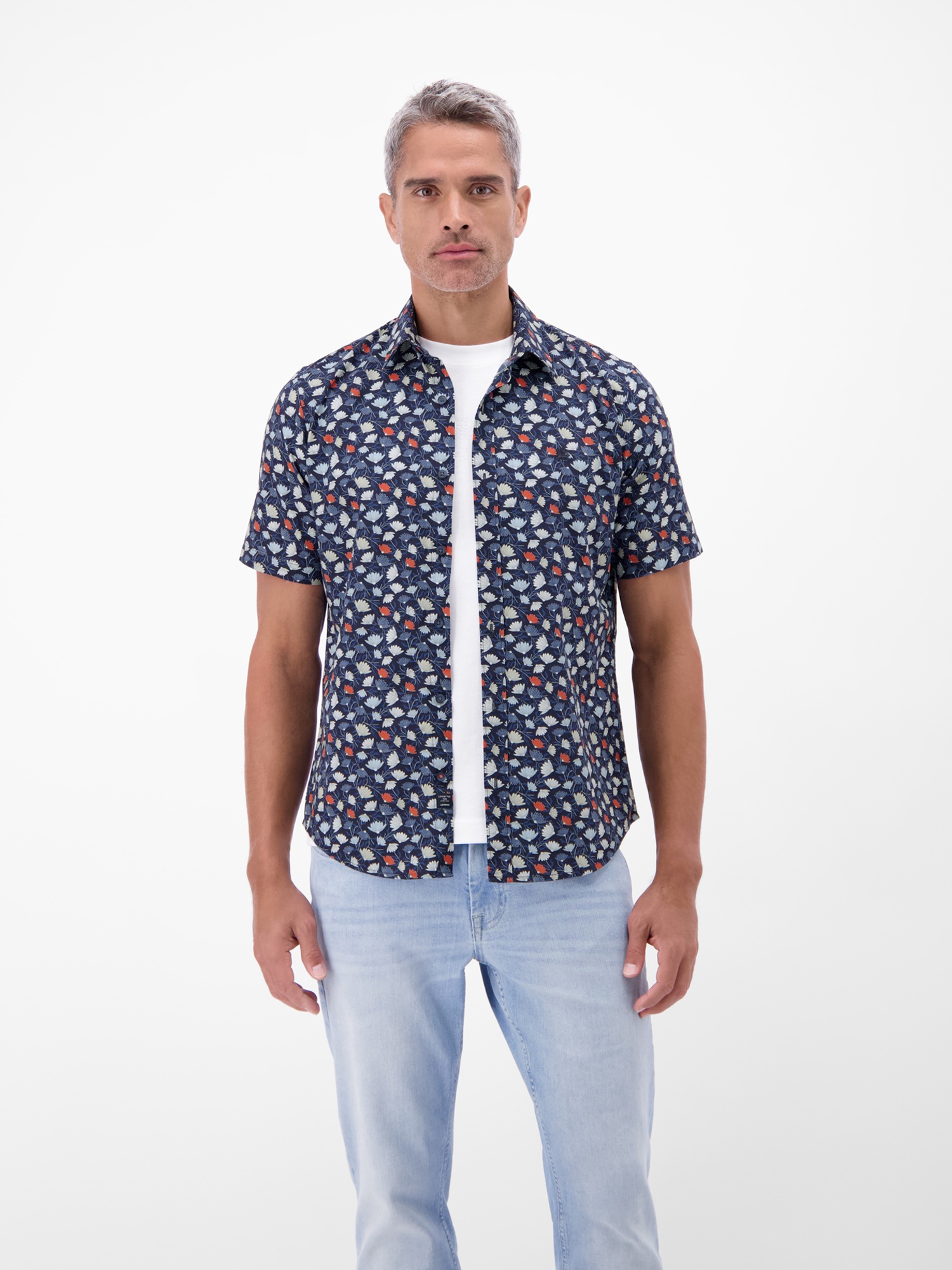 LERROS LKZ10405 Short Sleeve Shirt Navy Size M 4