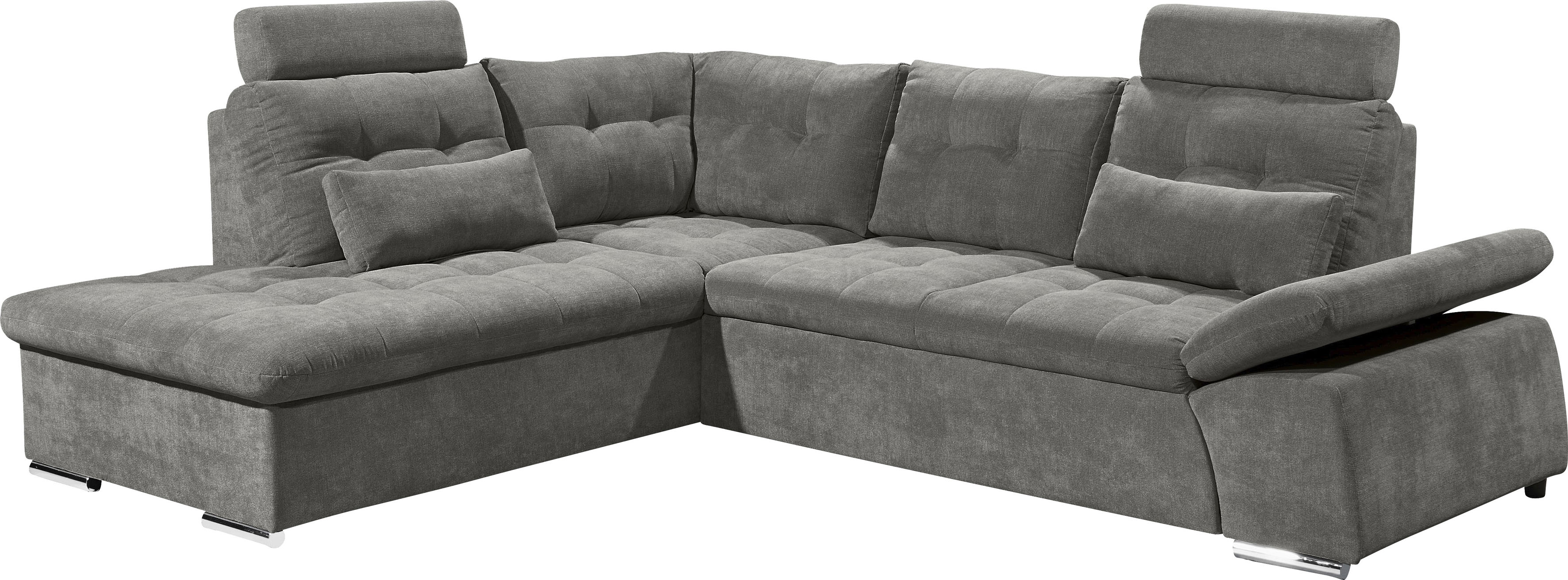 Thumbnail - ED EXCITING DESIGN Ecksofa "Nalo L-Form", mit Bettfunktion, Armteilverstellung, Kopfstützen & 2 Nierenkissen