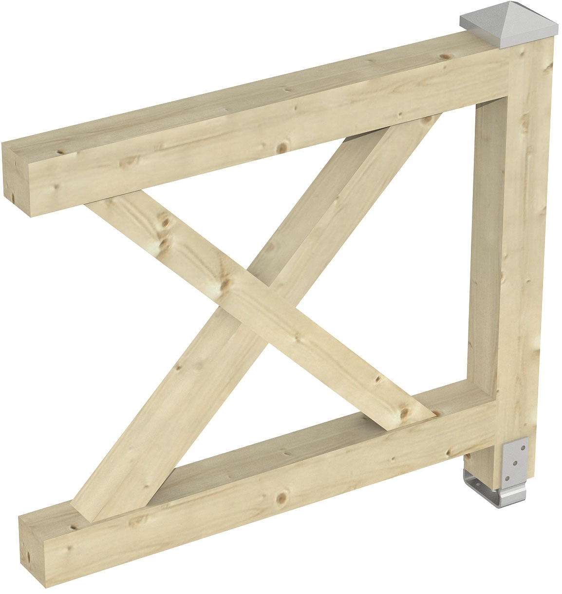 Brüstungsgeländer SKANHOLZ, H:84cm L:108cm, beige, Geländer, "Andreaskreuz"