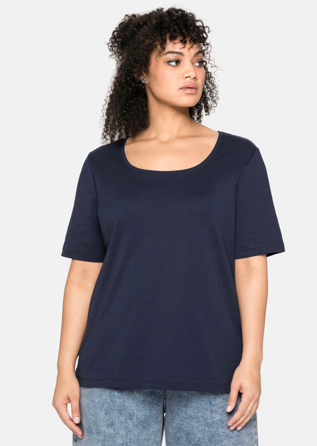 Sheego Kurzarmshirt "T-Shirt", (1 tlg.) günstig online kaufen