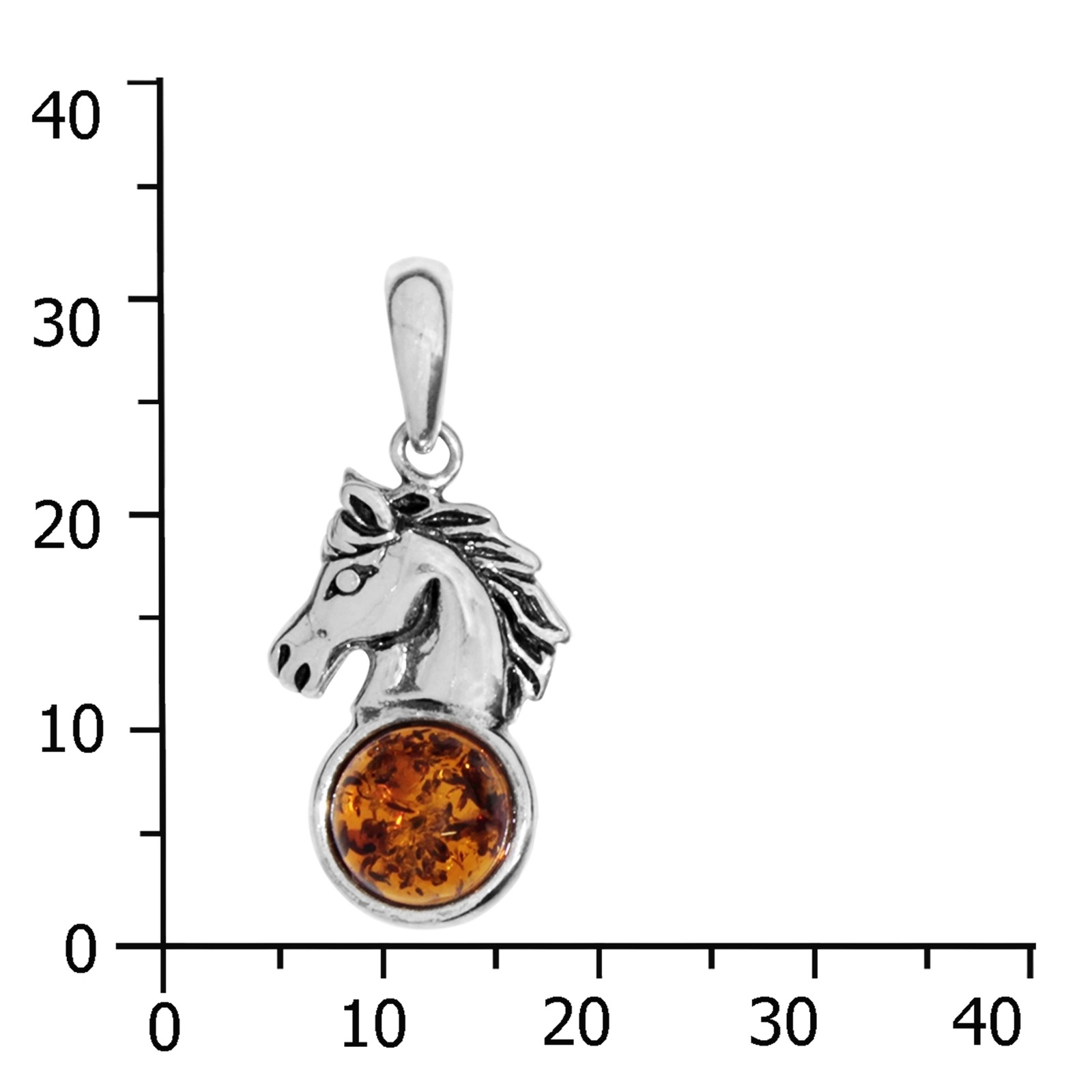 OSTSEE-SCHMUCK Kettenanhänger »- Pferdekopf - Silber 925/000 - Bernstein«