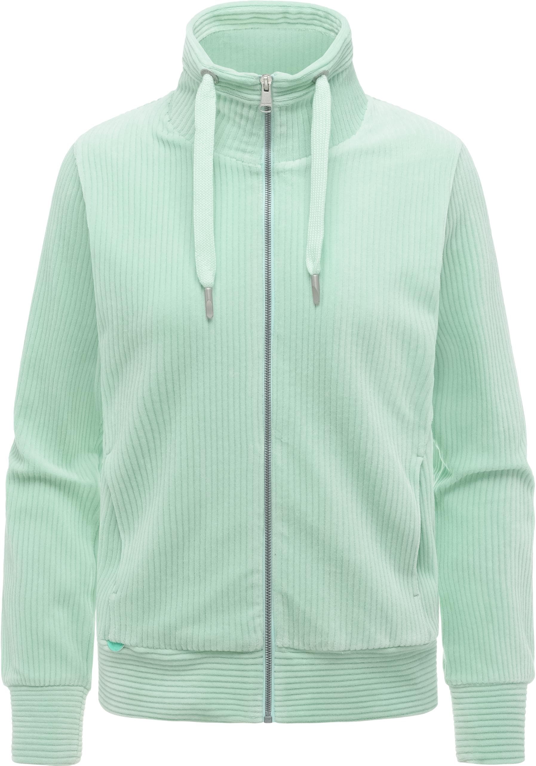 Ragwear Sweatjacke "Ronette Cordy" Zip-Jacke aus weichem Kord und hohem Kragen