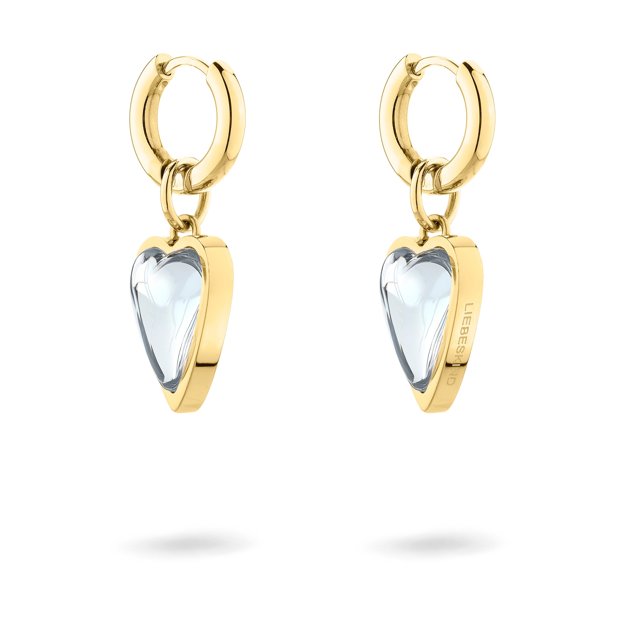Liebeskind Berlin Paar Creolen »Schmuck Ohrringe mit abnehmbaren Herz-Einhängern Glass Heart« mit Glasstein