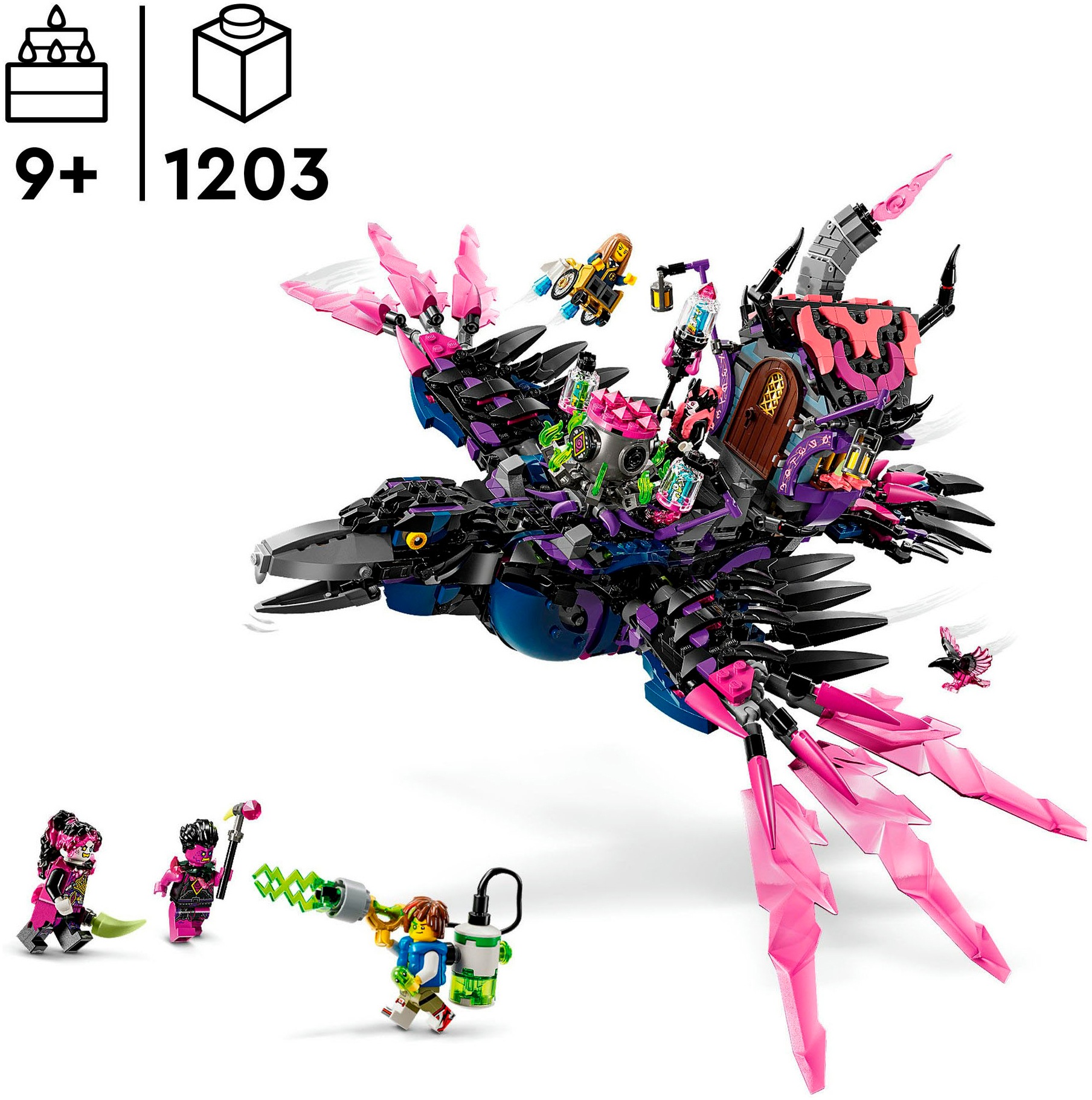 LEGO® Konstruktionsspielsteine »Der Mitternachtsrabe der Nimmerhexe (71478), LEGO DREAMZzz«, (1203 St.), Made in Europe
