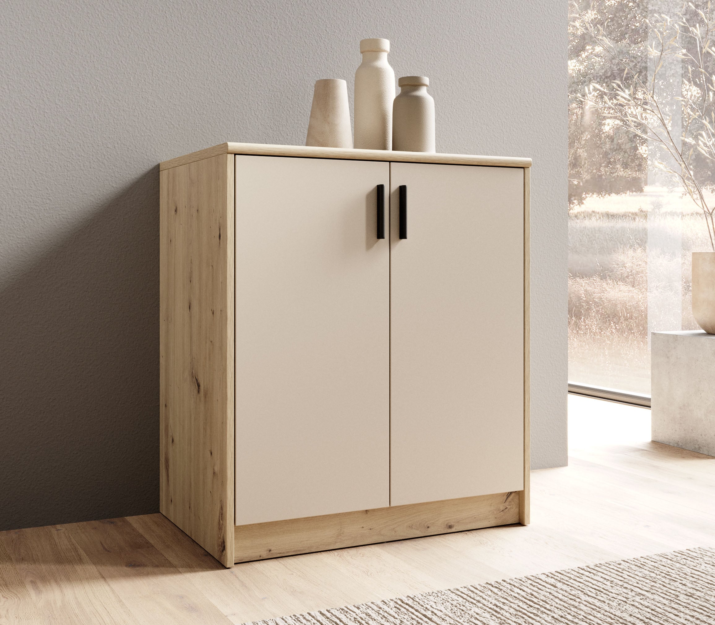HBZ Sideboard »Nelly Kommode, BxHxT 74x86x50cm«, (1 St.), Breite 74cm, Einlegeböden verstellbar, foliert