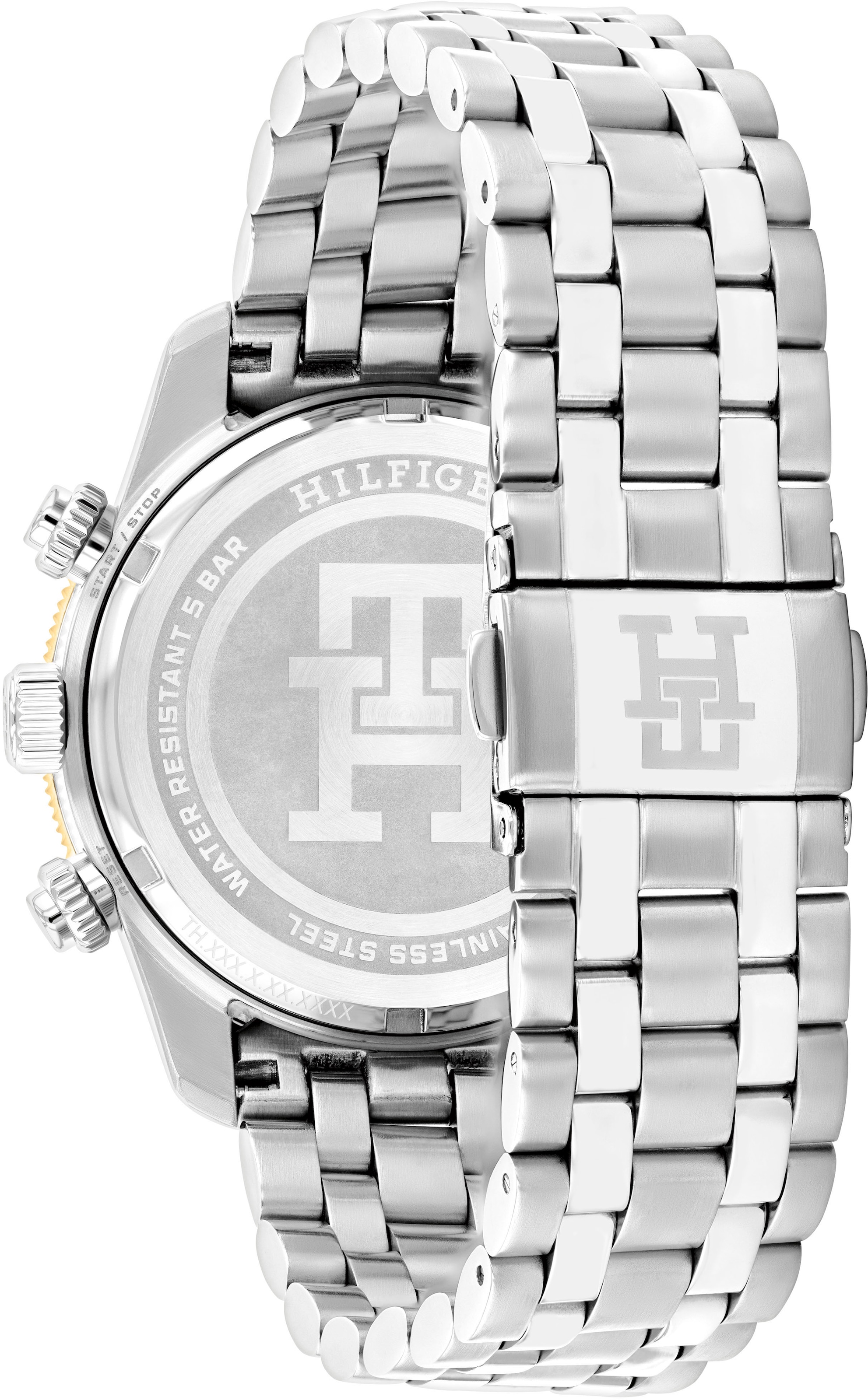 Tommy Hilfiger Chronograph »TH85 CHRONOGRAPH«, Quarzuhr, Armbanduhr, Herrenuhr, Edelstahlarmband, analog, Tag