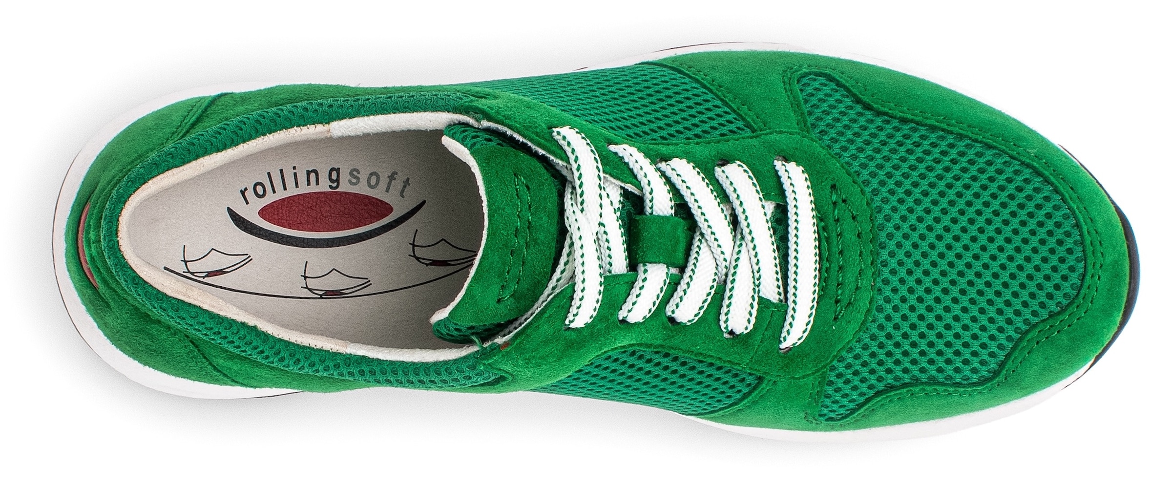 Gabor Rollingsoft Keilsneaker, Freizeitschuh, Halbschuh, Schnürschuh mit OPTIFIT-Wechselfußbett