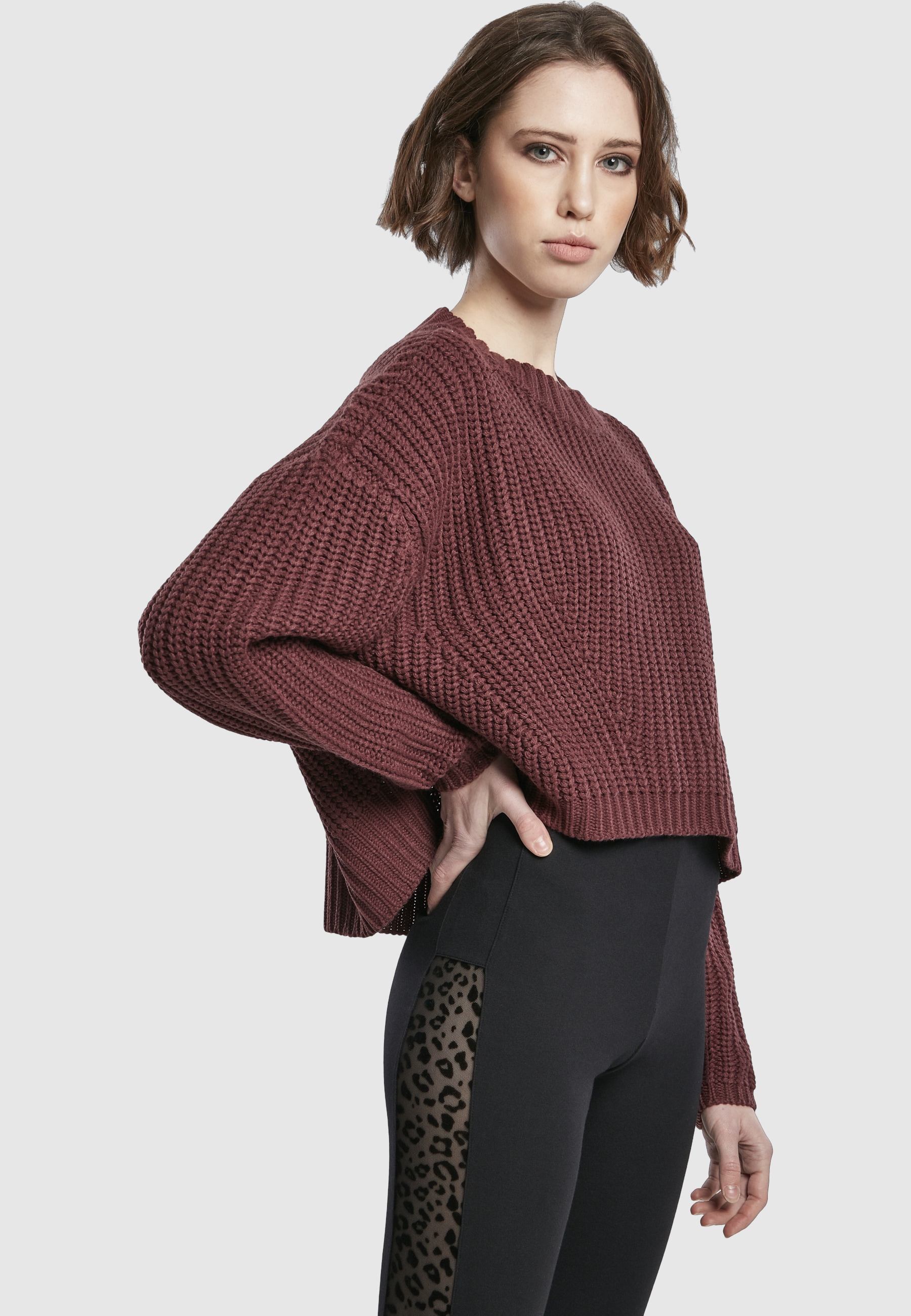 URBAN CLASSICS Rundhalspullover »Urban Classics Damen Ladies Wide Oversize Sweater« 1 Stk.