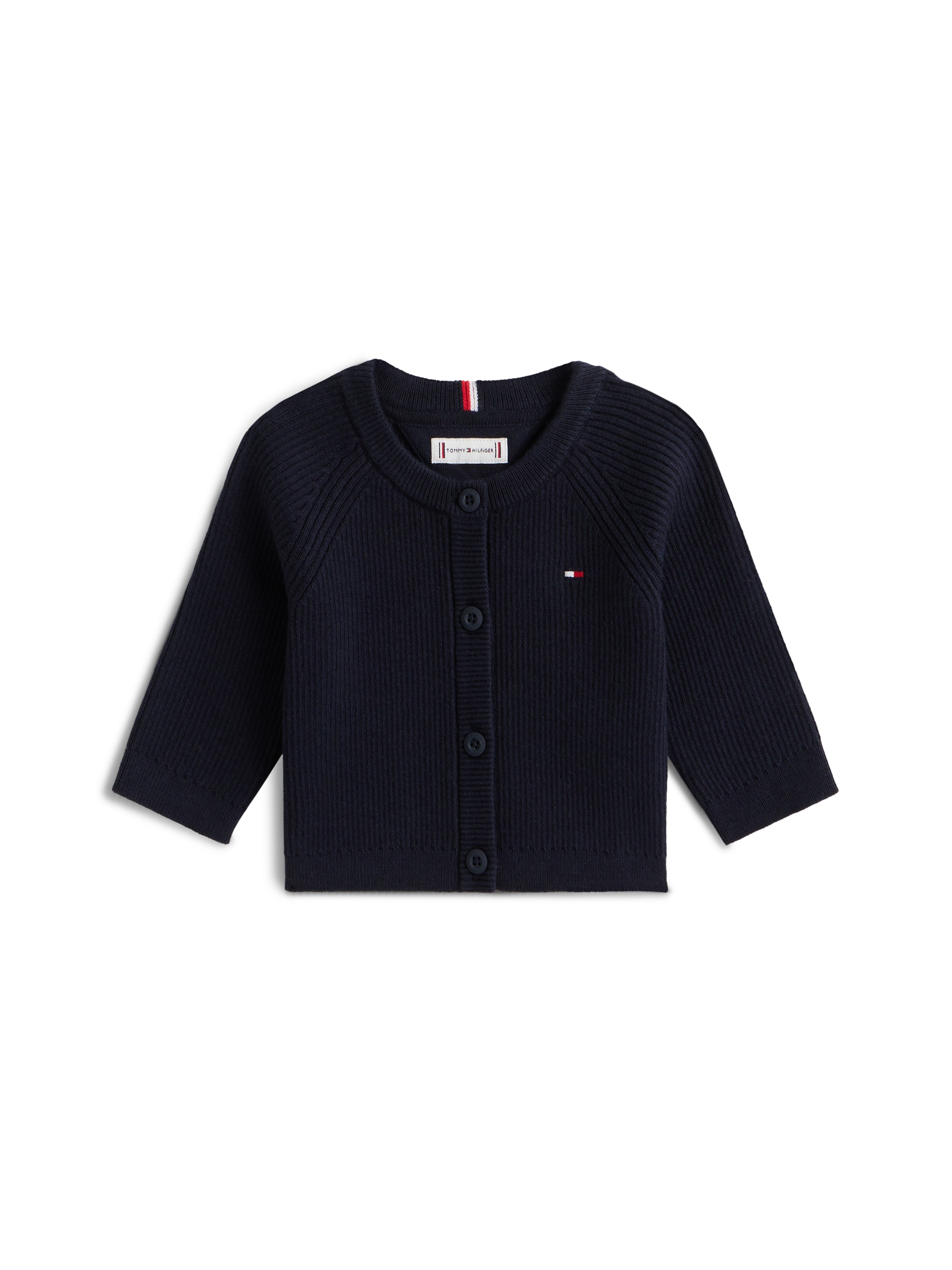 Tommy Hilfiger Strickjacke »ESSENTIAL REGULAR CARDIGAN LS« Baby bis 2 Jahre mit Logostickerei