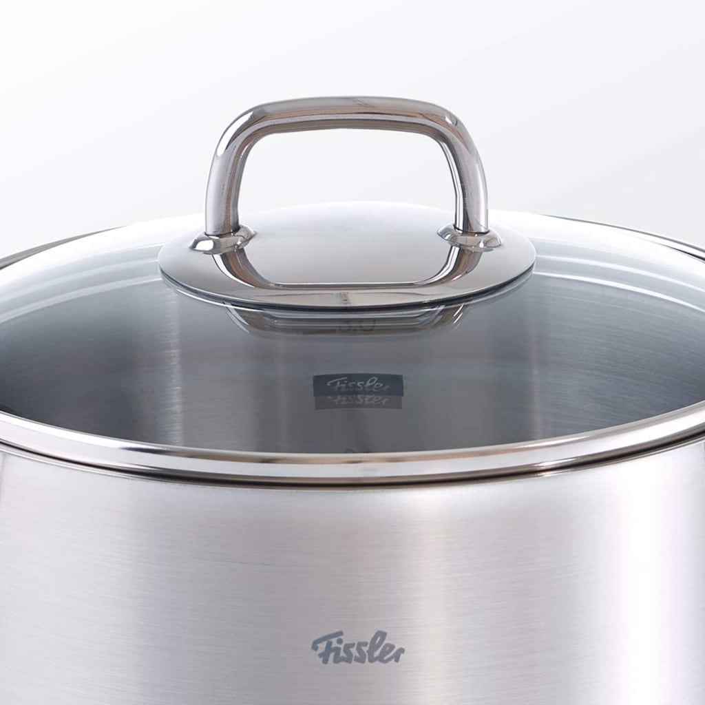 Fissler Topf-Set »Viseo Topf-Set«, Edelstahl 18/10, (Set, 8 tlg., 1x Bratentopf 20 cm, je 1x Kochtopf 16/20/24 cm), Induktionsgeeignet, Mess-Skala, Made in Germany