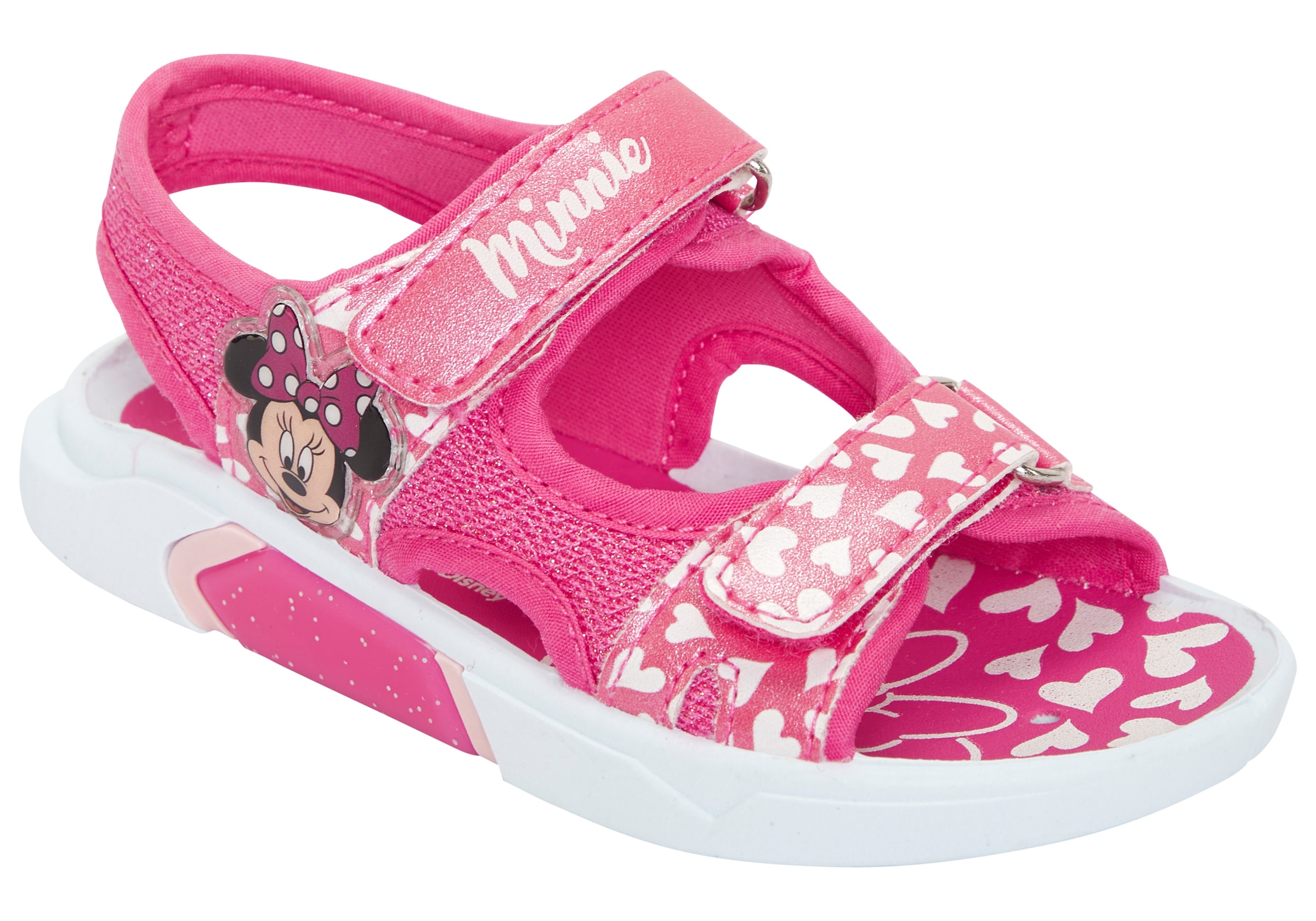 Sandale DISNEY "MINNIE", Mädchen, Gr. 26, fuxia, Textil, Schuhe Sandale