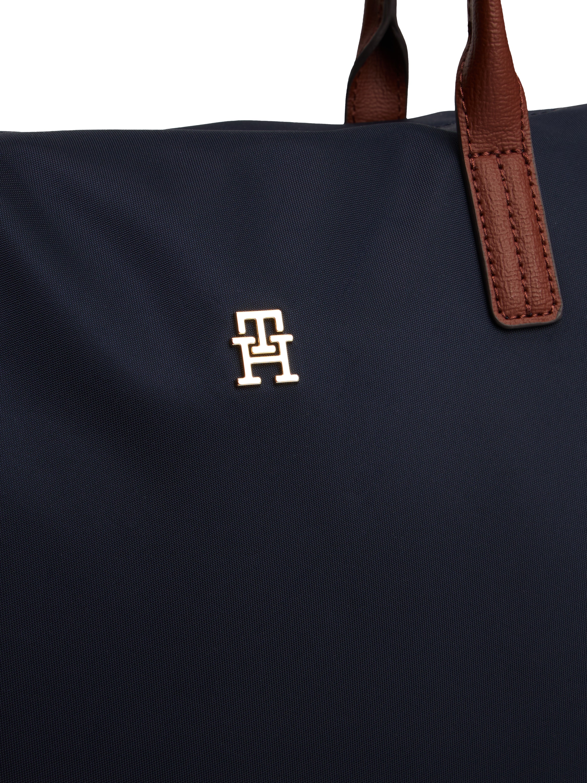 Tommy Hilfiger Tragetasche »POPETTE MAXI TOTE«, Damen Umhängetasche, Schultertasche mit Leder-Tragegriffen