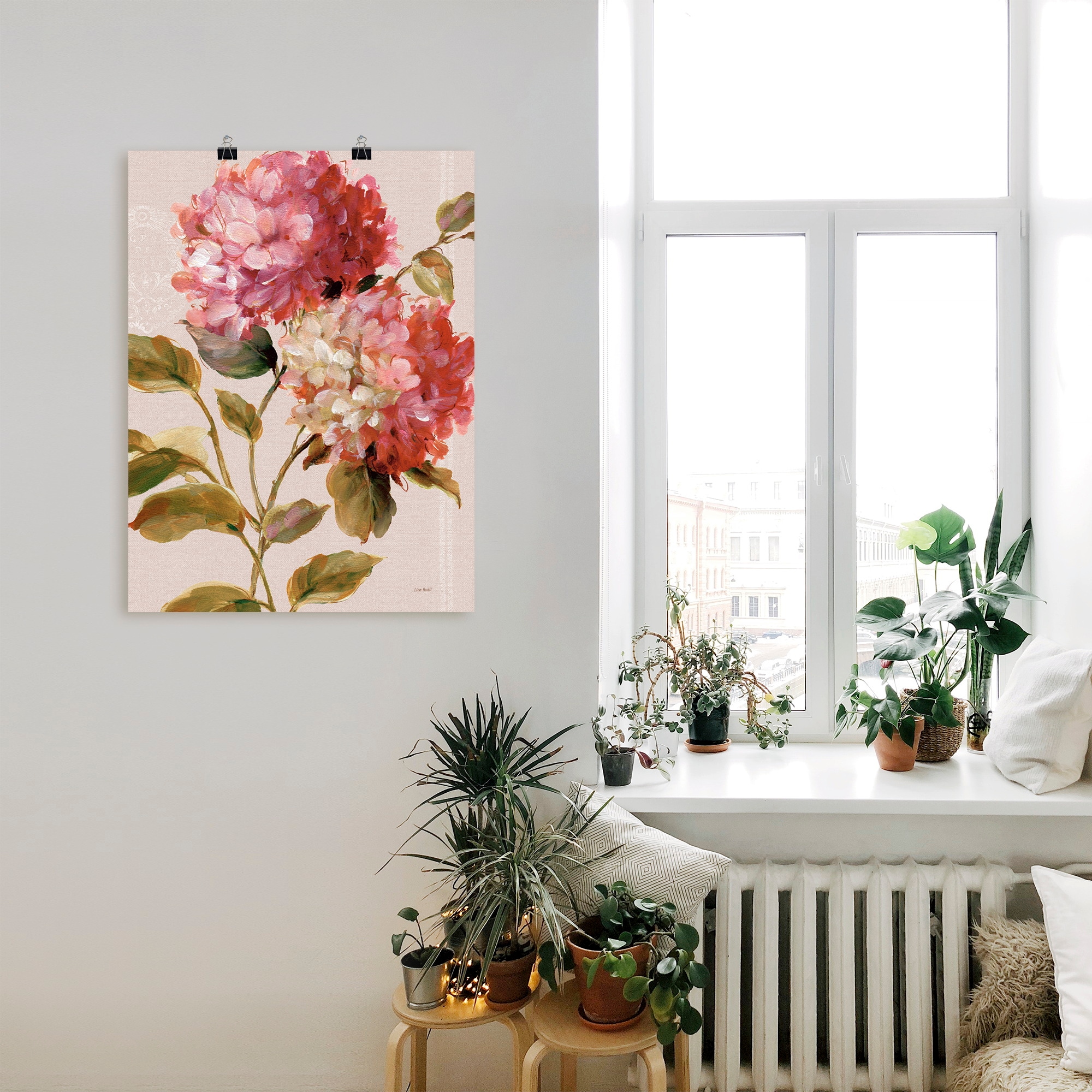 Artland Wandbild »Harmonische Hortensien«, Blumen, (1 St.), als Leinwandbild, Poster in verschied. Größen