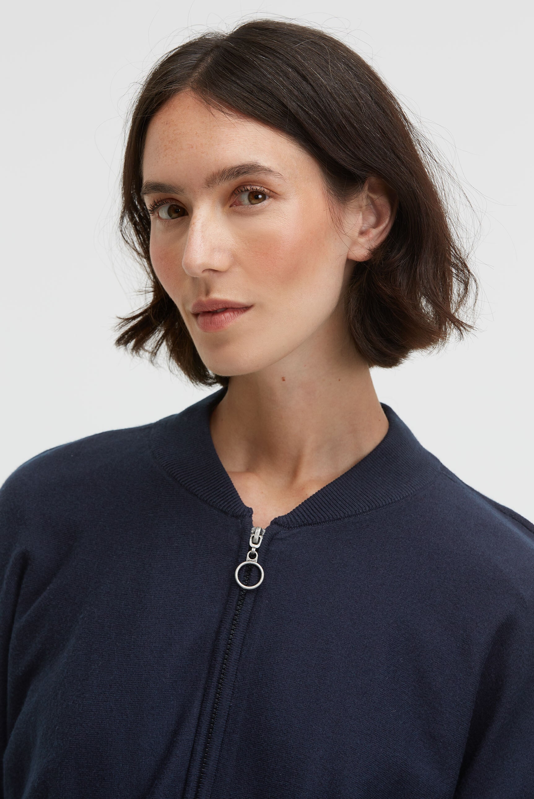 SENSES.THE LABEL Strickjacke, mit Blousonkragen und Fledermausärmeln