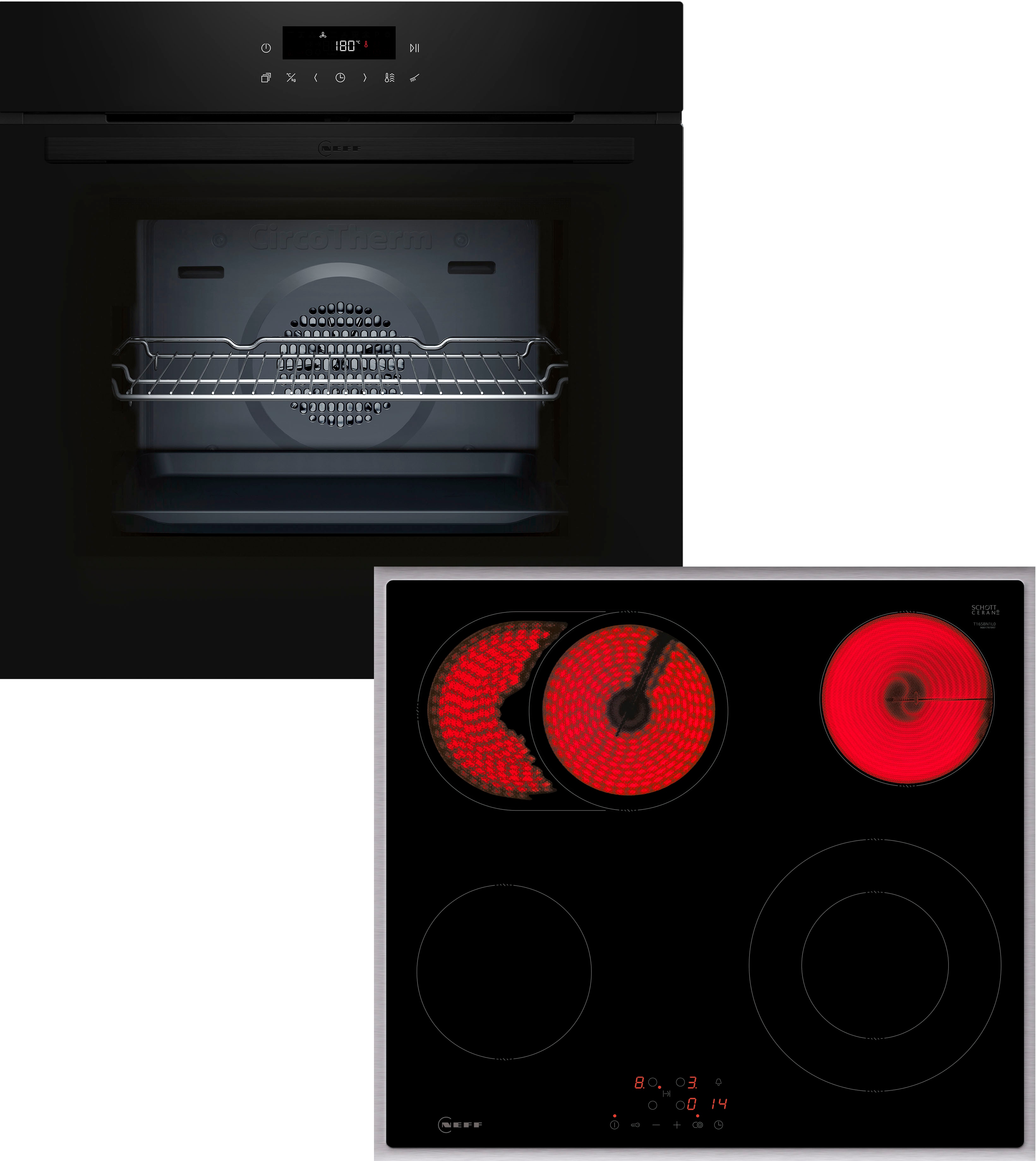 NEFF "B2CCJ7AK3" mit Teleskopauszug nachrüstbar Pyrolyse-Selbstreinigung Mit Air Fry knusprig backen & Touch Control zum einfachen Bedienen